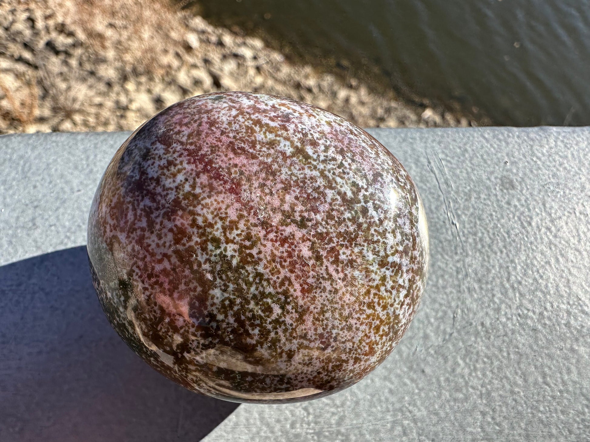 Rainbow Ocean Jasper Palm Stone | Ocean Jasper | Ocean Jasper Palm Stone | Ocean Jasper Sphere Active