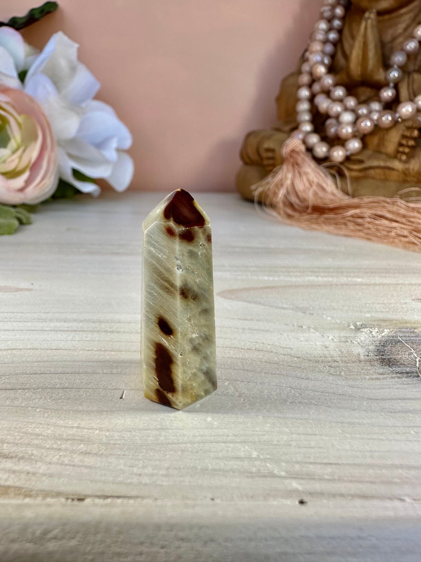 Mini Amphibole Quartz Polished Point from Brazil | Red Amphibole | Angel Wing Phantom Quartz | Red Rabbit Quartz