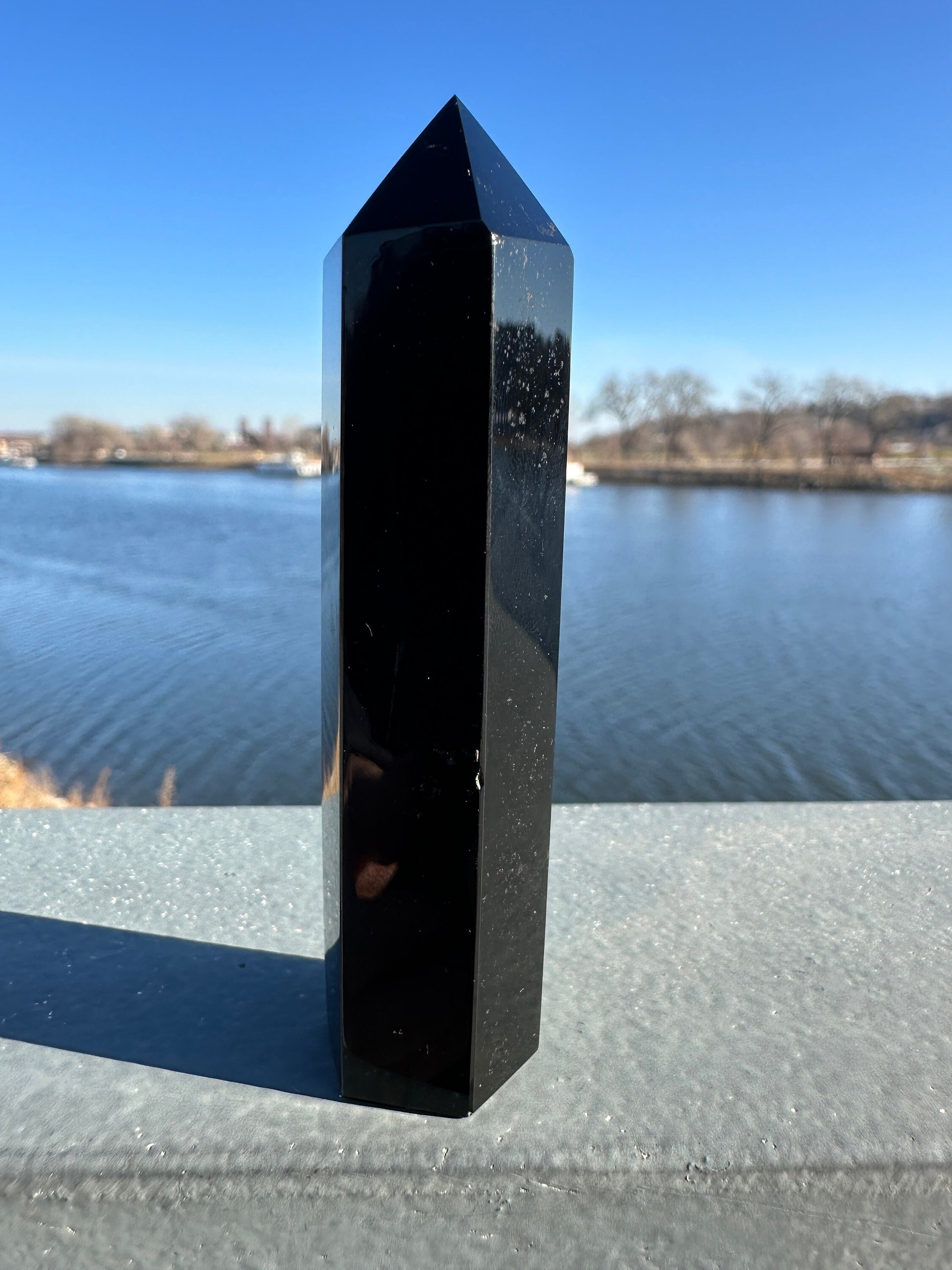 Black Obsidian Chakra Tower