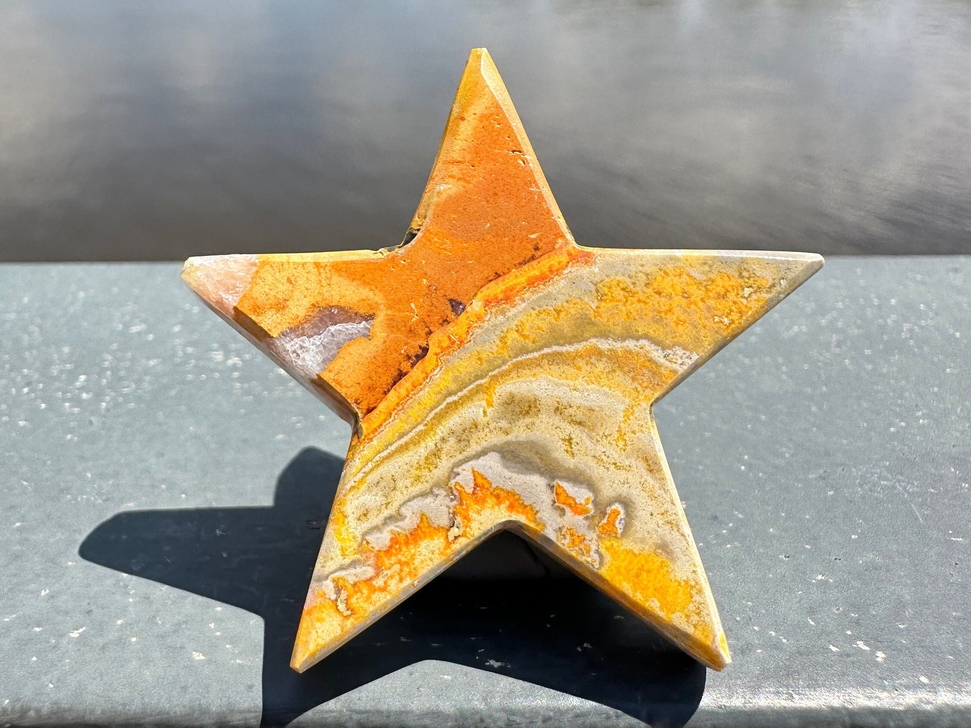 Bumble Bee Jasper Star Carving | Polished Crystal Specimen | Sacred Chakra | Bumble Bee Jasper | Happiness | Creativity