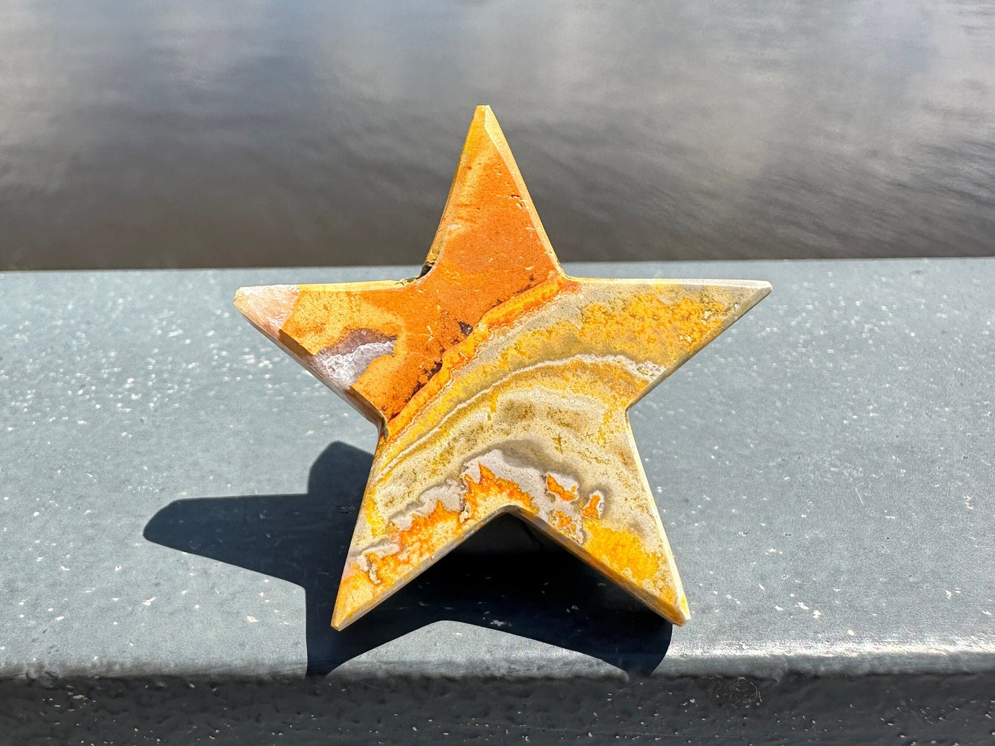 Bumble Bee Jasper Star Carving | Polished Crystal Specimen | Sacred Chakra | Bumble Bee Jasper | Happiness | Creativity