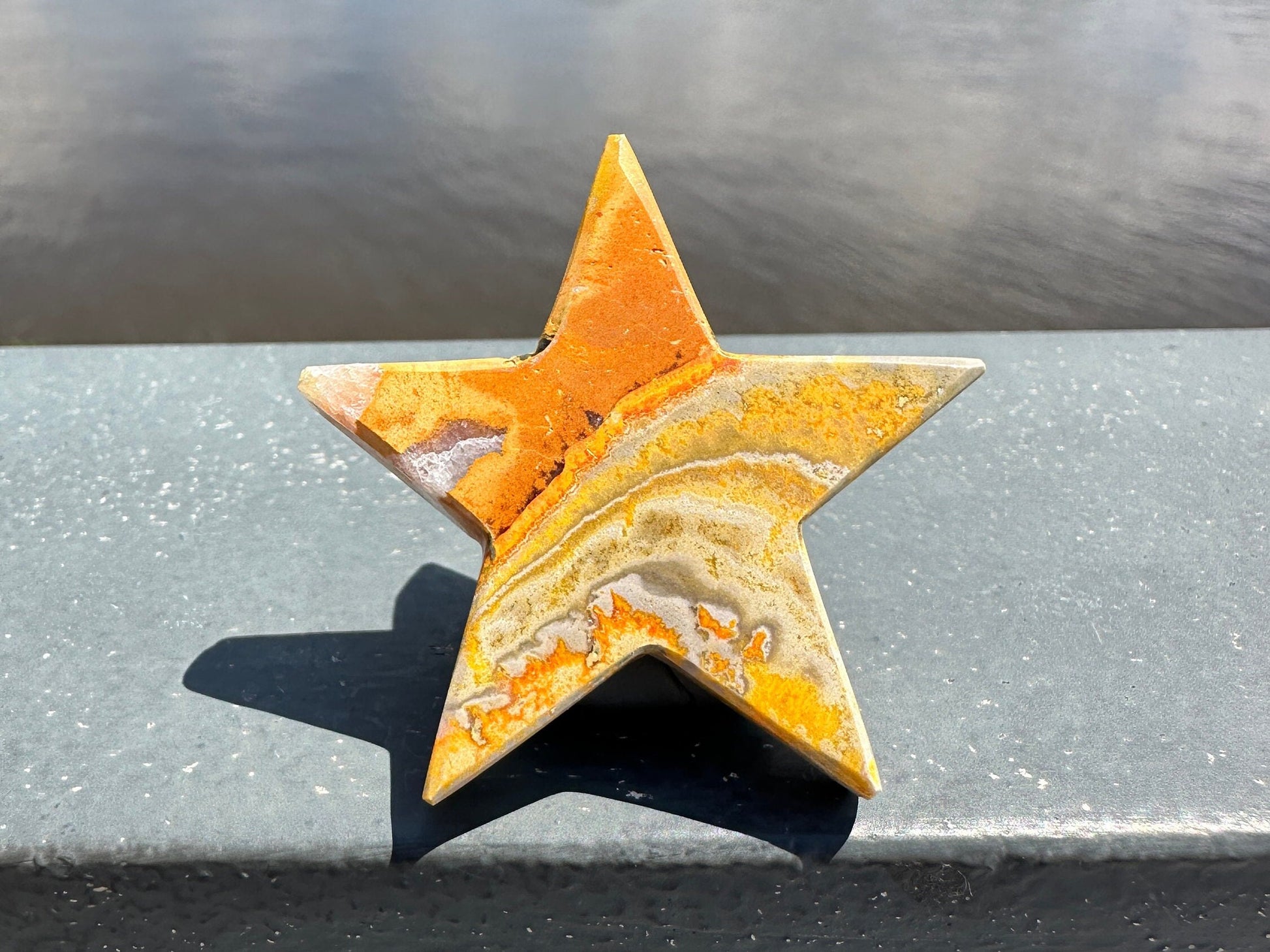 Bumble Bee Jasper Star Carving | Polished Crystal Specimen | Sacred Chakra | Bumble Bee Jasper | Happiness | Creativity