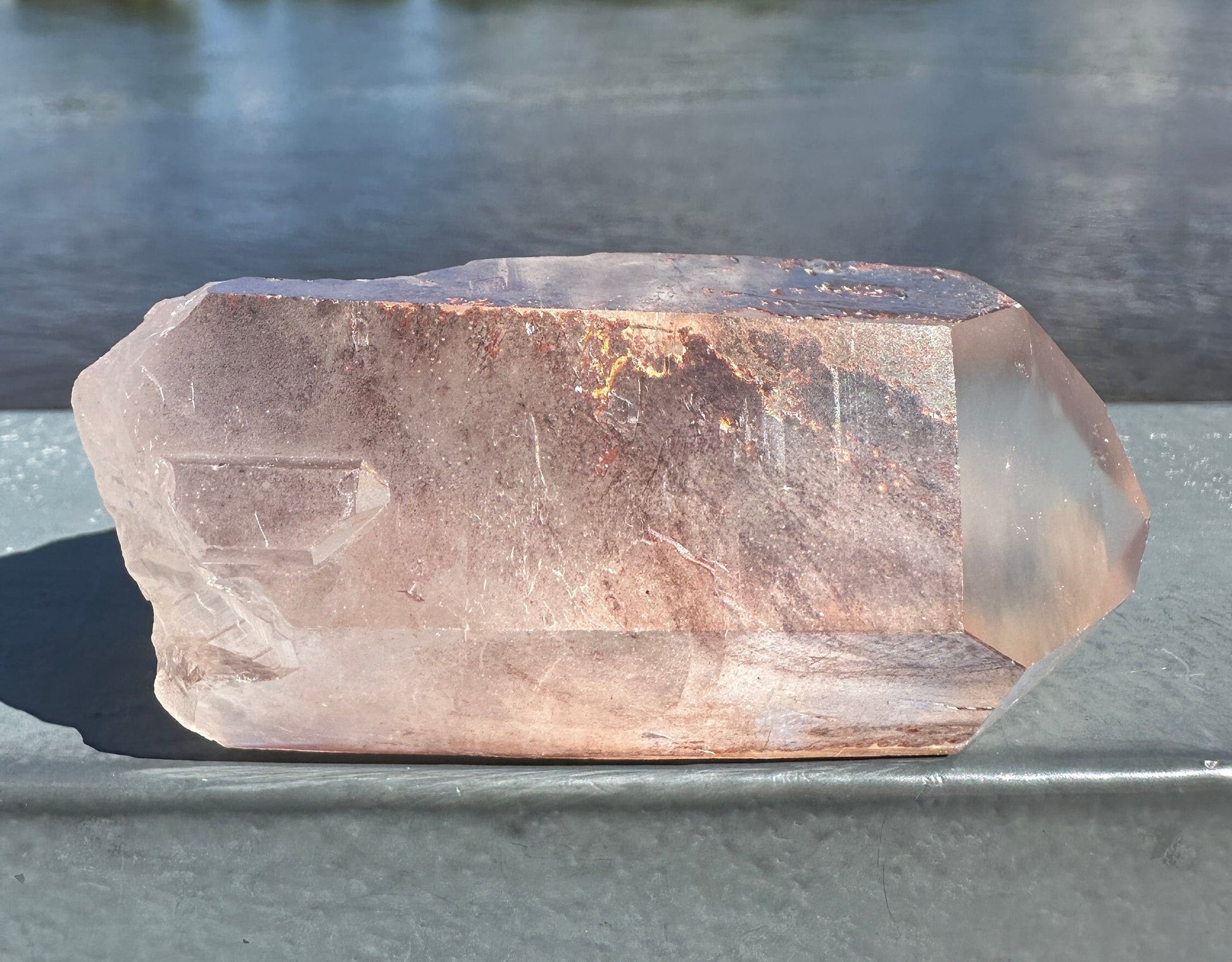 Stunning Rare Raw Twin Strawberry Lemurian Point