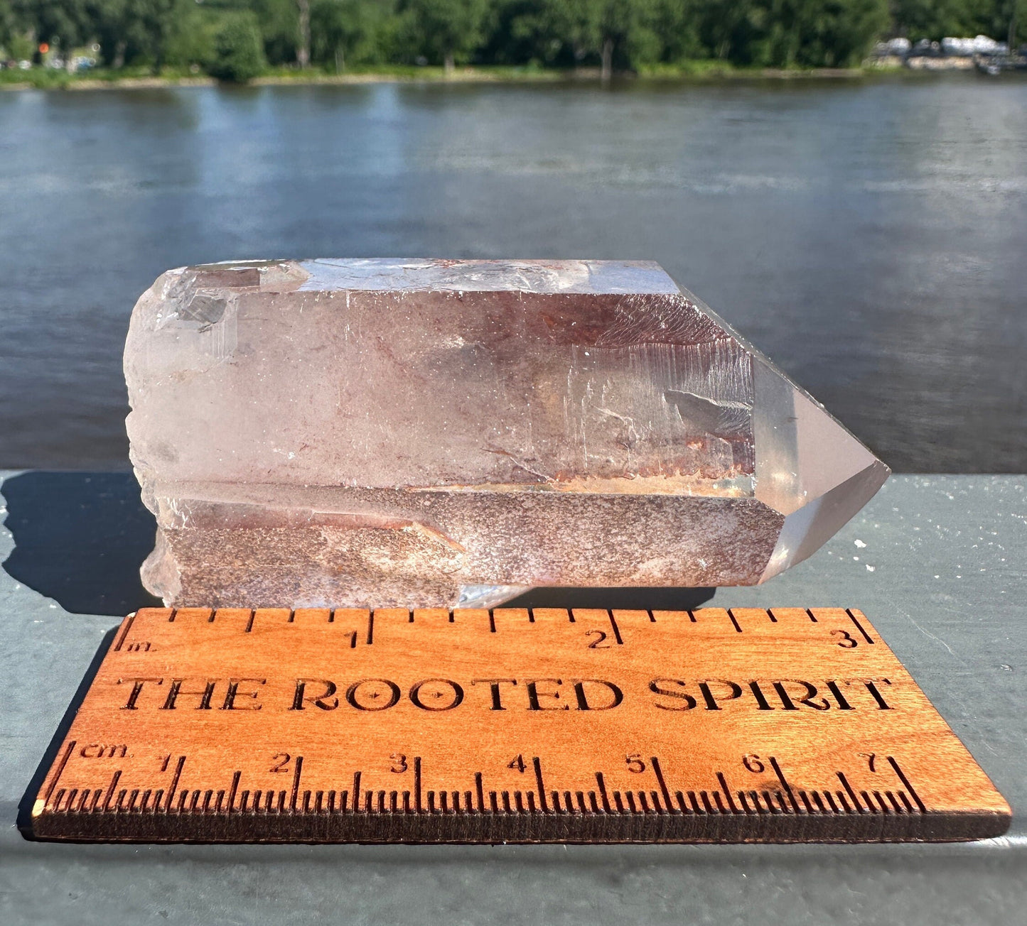 Stunning Rare Raw Twin Strawberry Lemurian Point
