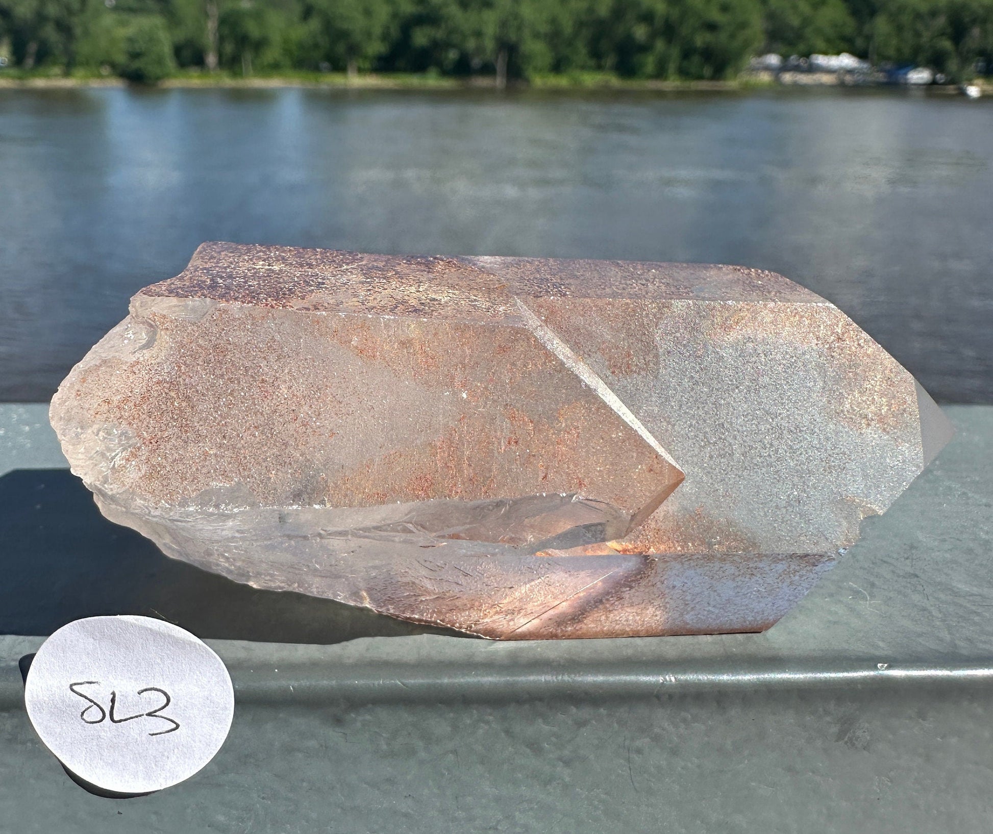 Stunning Rare Raw Twin Strawberry Lemurian Point