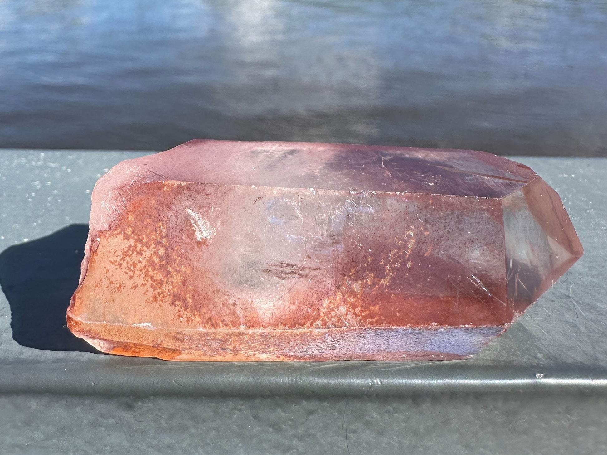 Stunning Rare Raw Strawberry Lemurian Point