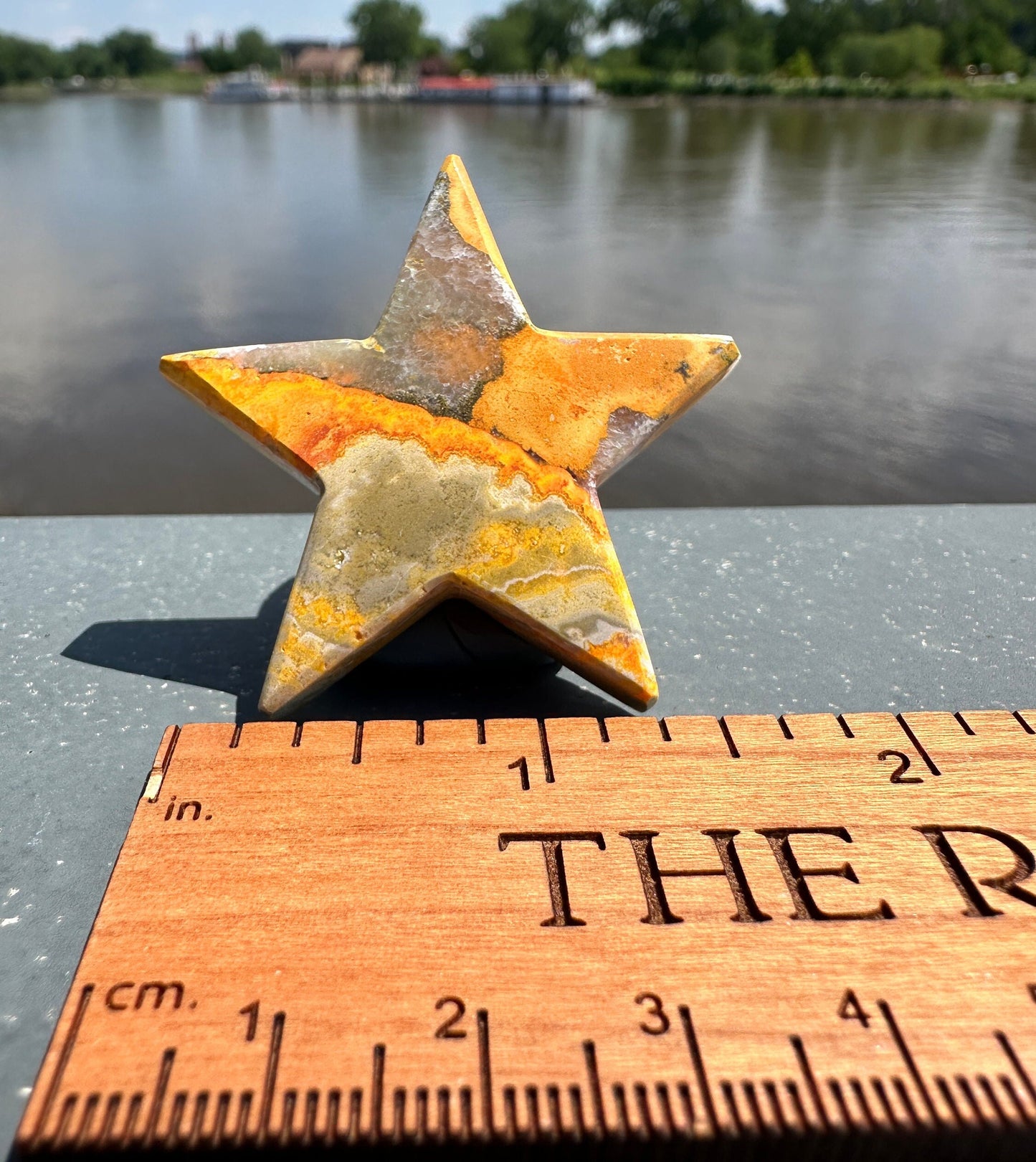 Bumble Bee Jasper Star Carving | Polished Crystal Specimen | Sacred Chakra | Bumble Bee Jasper | Happiness | Creativity