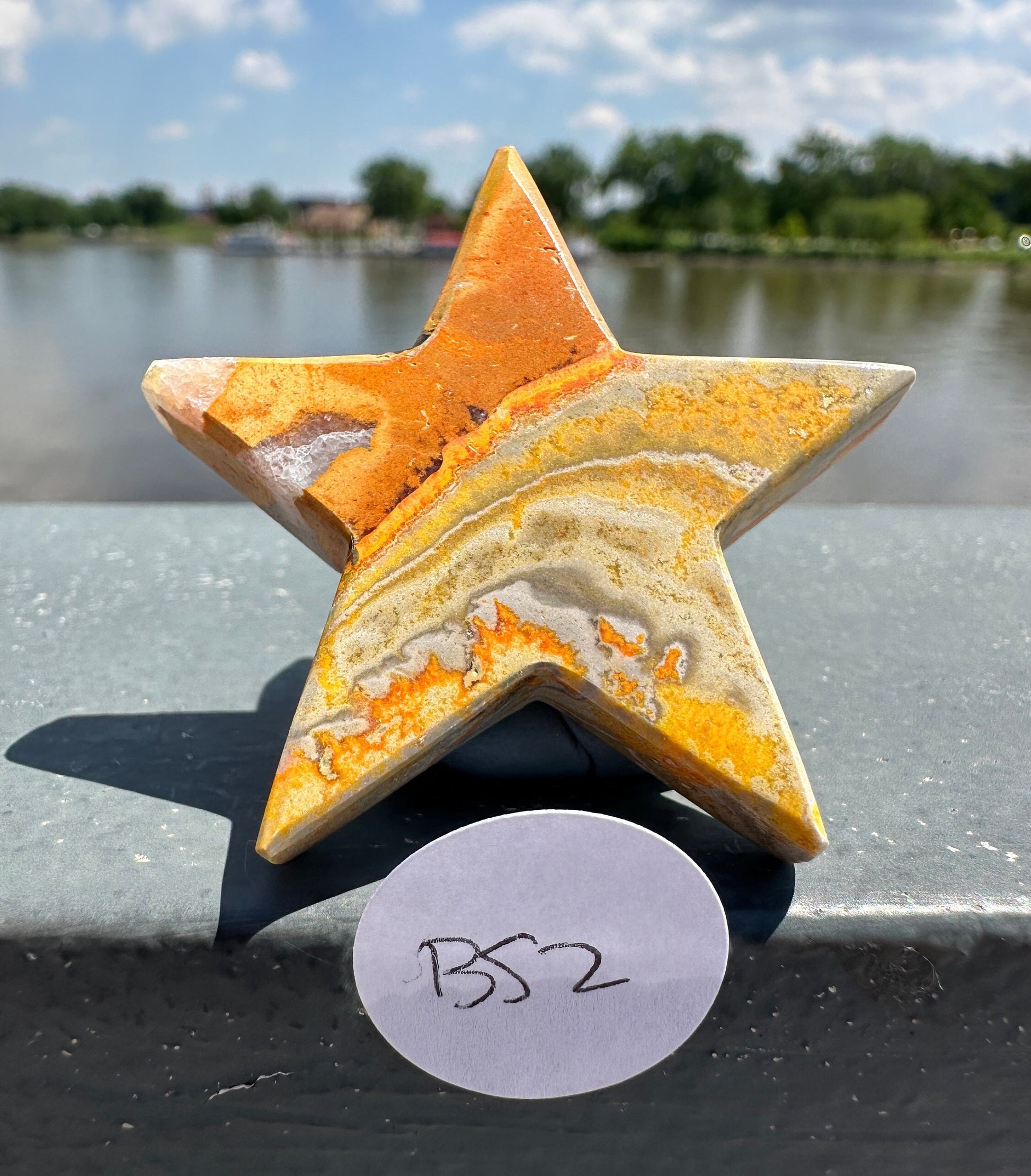 Bumble Bee Jasper Star Carving | Polished Crystal Specimen | Sacred Chakra | Bumble Bee Jasper | Happiness | Creativity