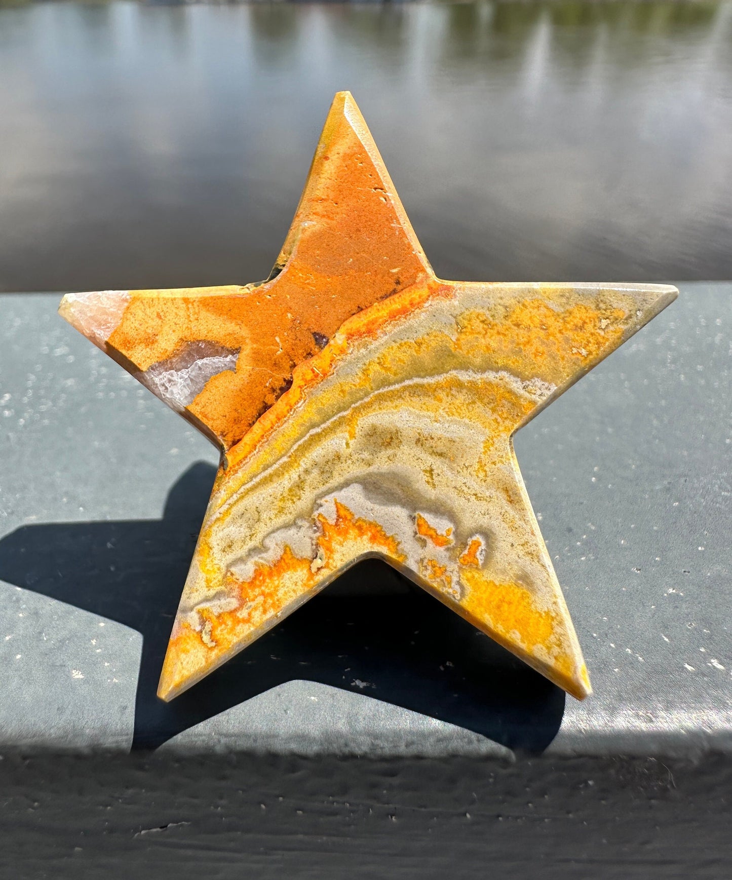 Bumble Bee Jasper Star Carving | Polished Crystal Specimen | Sacred Chakra | Bumble Bee Jasper | Happiness | Creativity
