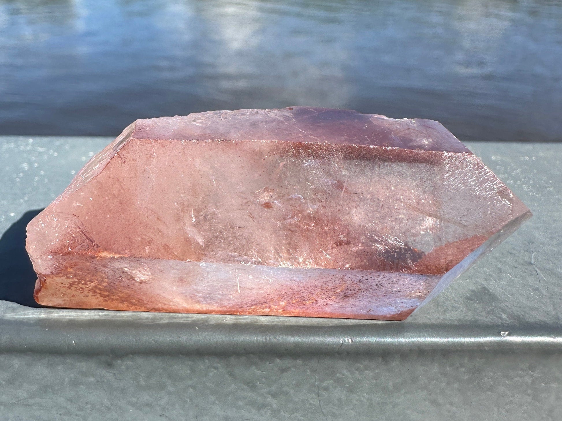 Stunning Rare Raw Strawberry Lemurian Point