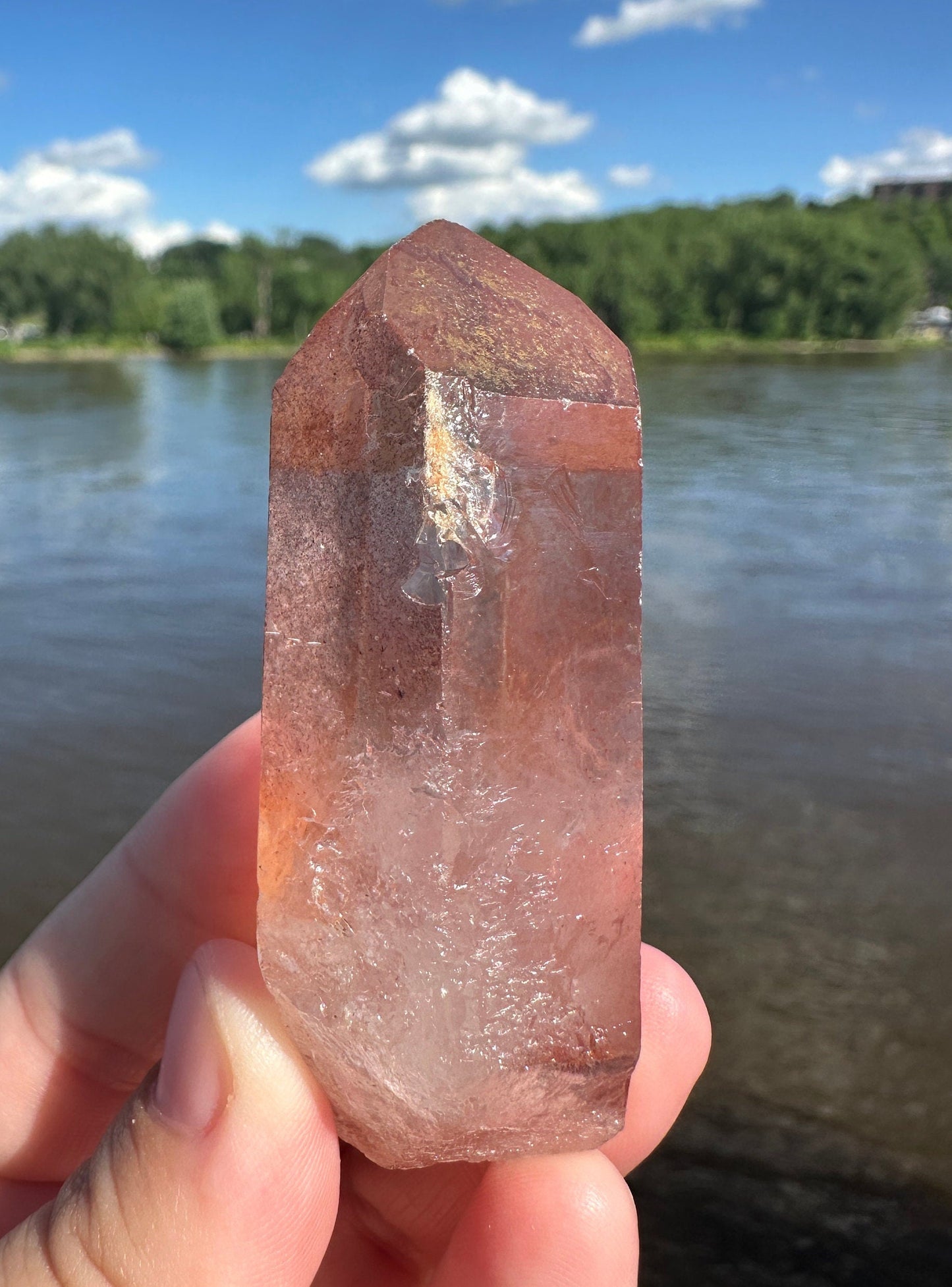 Stunning Rare Raw Strawberry Lemurian Point