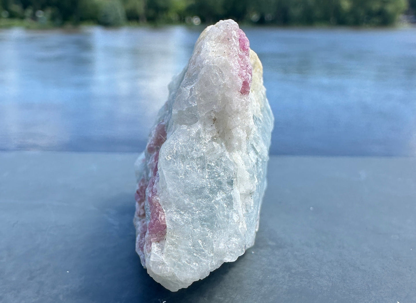 High Grade Pink Tourmaline in Aquamarine Specimen From Brazil