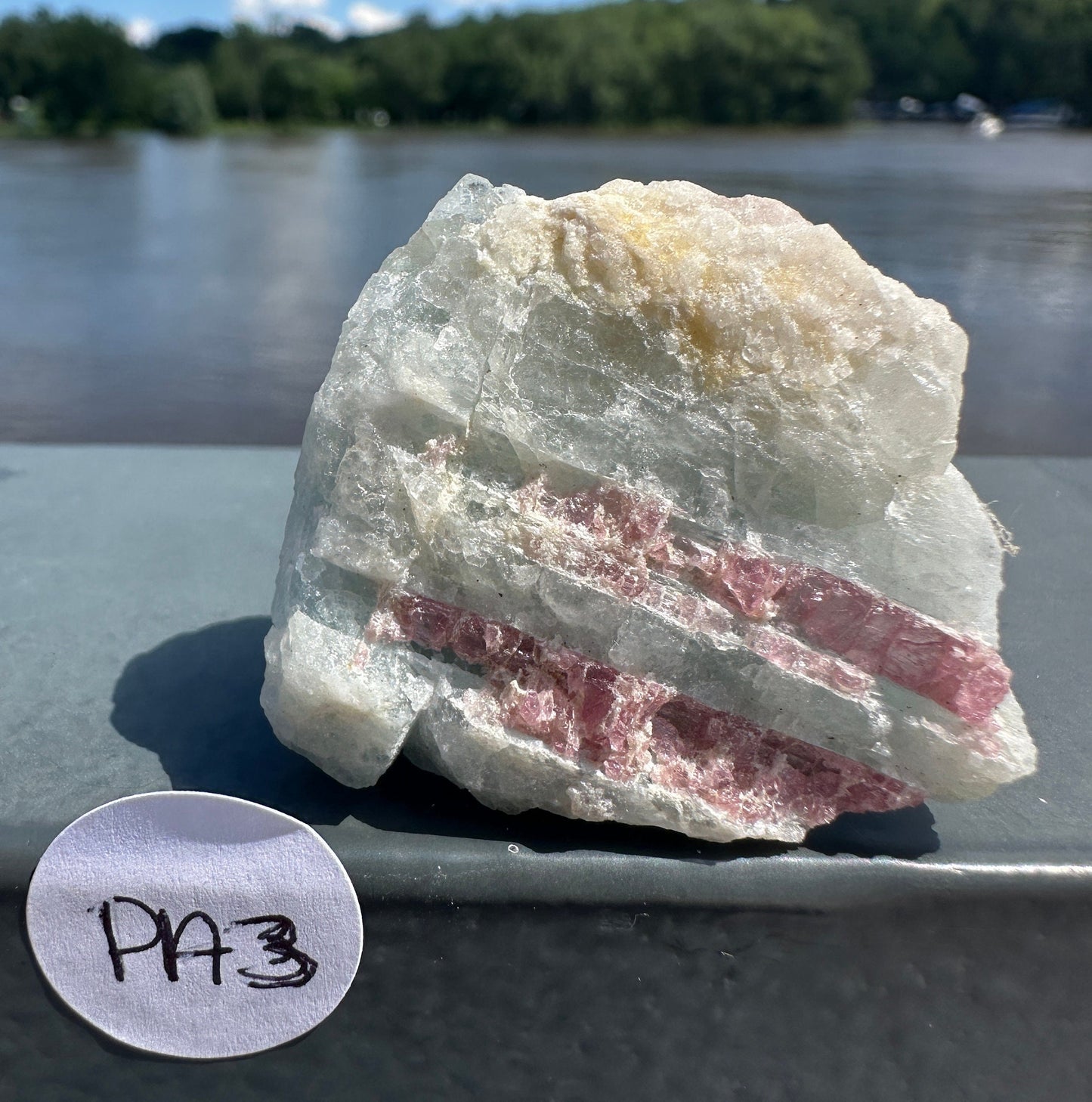 High Grade Pink Tourmaline in Aquamarine Specimen From Brazil