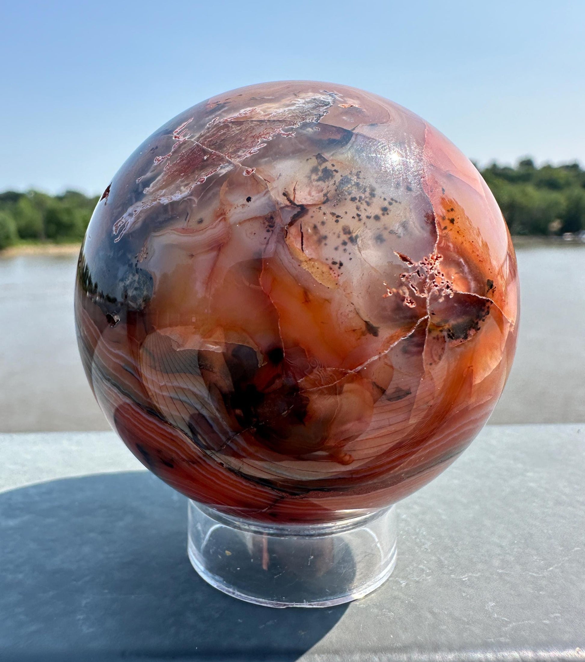 60mm Carnelian Natural Polished Sphere | Sacral Chakra | Creativity | Energizing