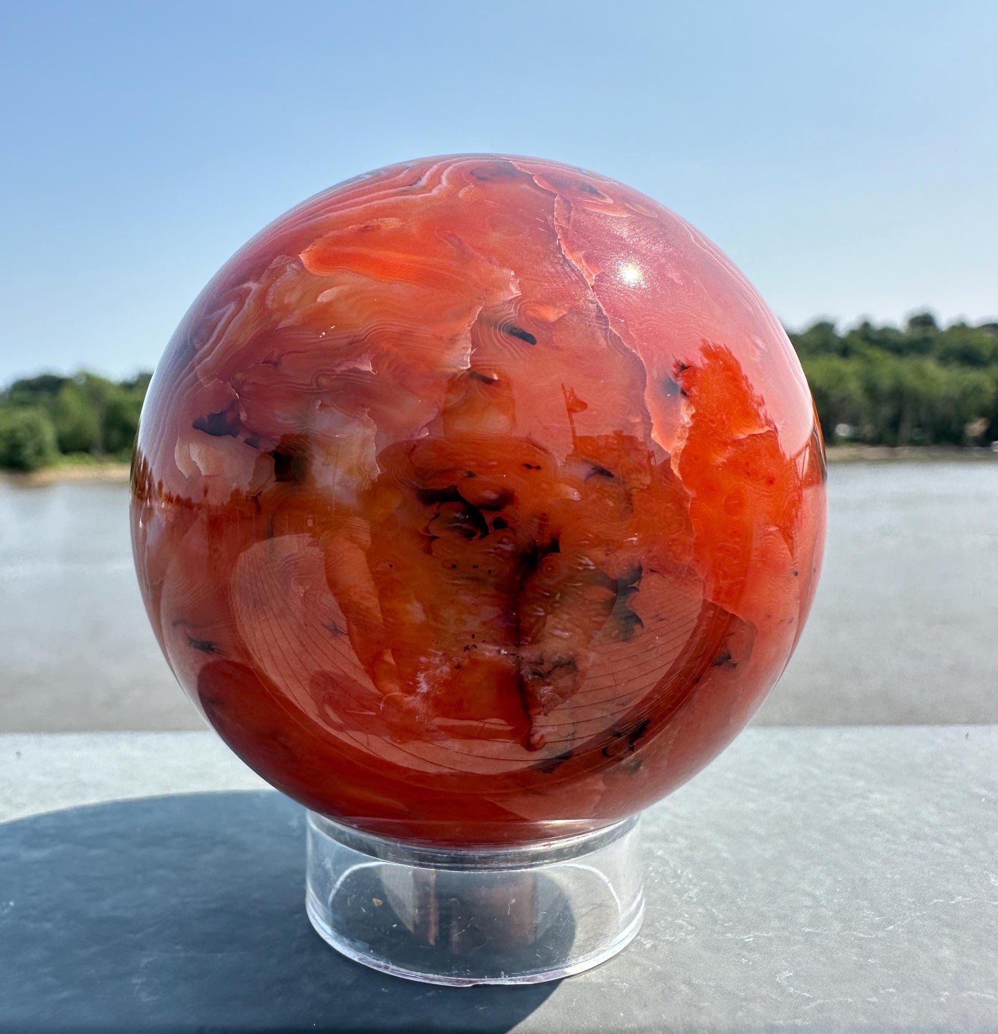60mm Carnelian Natural Polished Sphere | Sacral Chakra | Creativity | Energizing