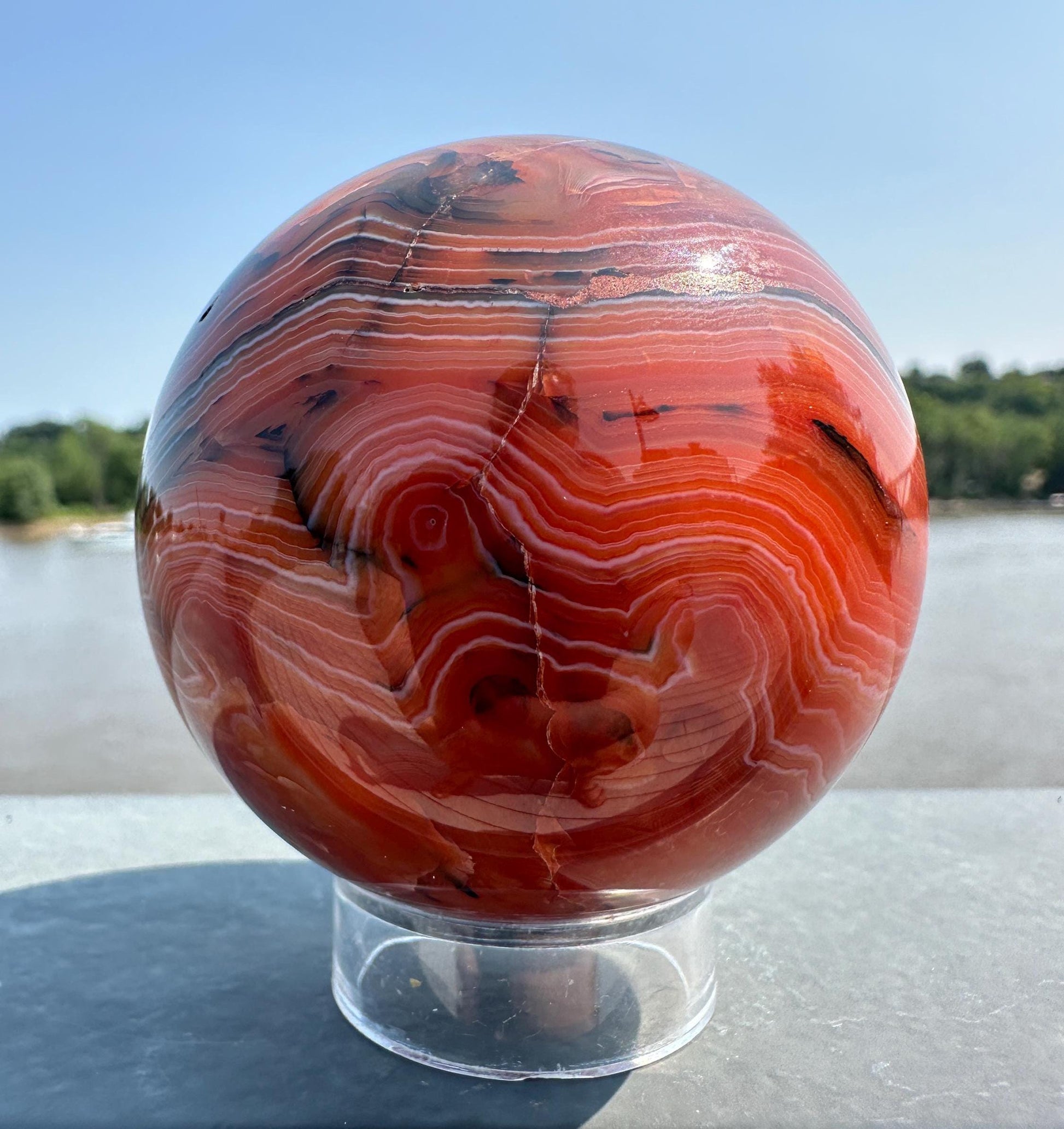60mm Carnelian Natural Polished Sphere | Sacral Chakra | Creativity | Energizing