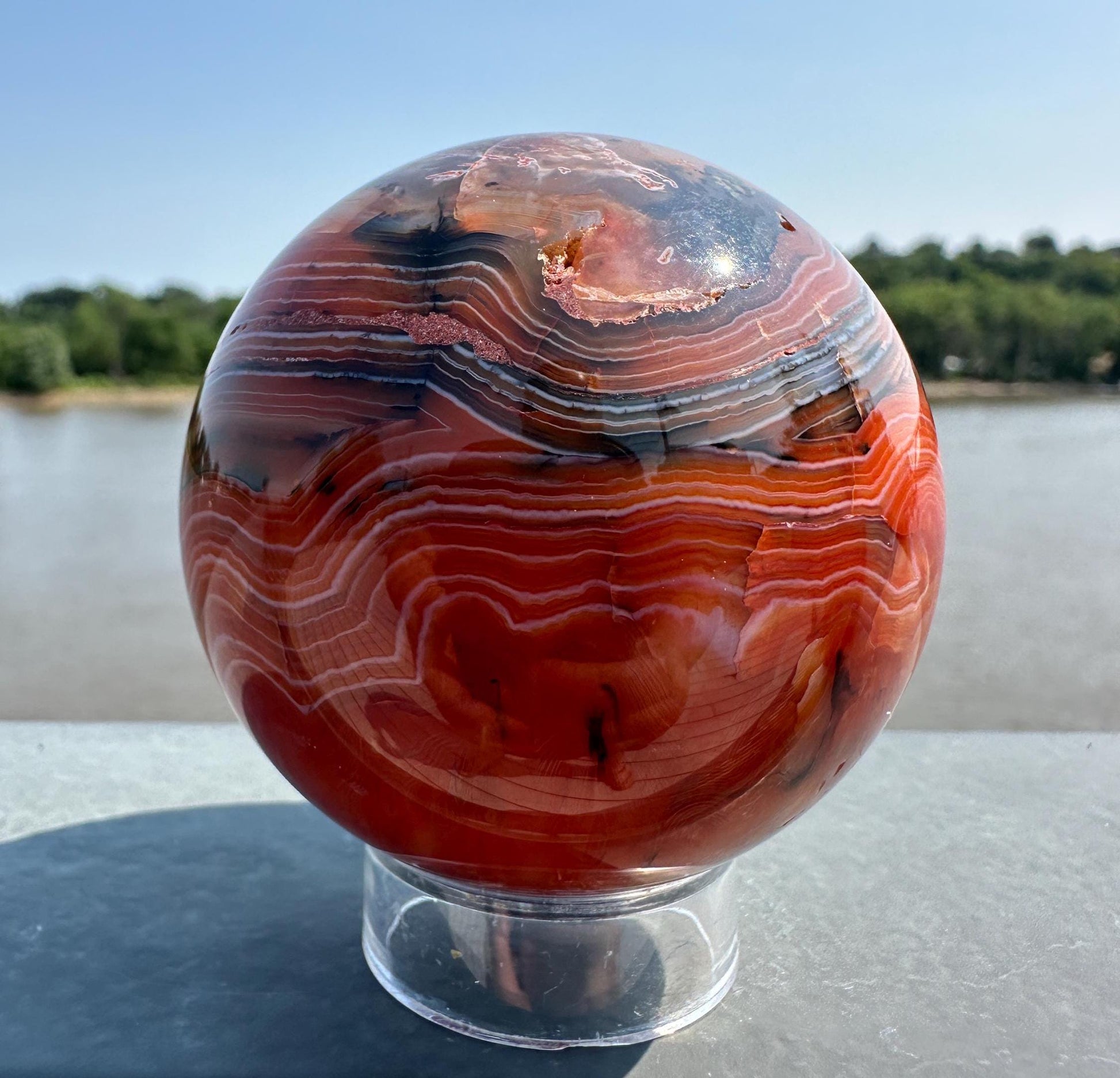 60mm Carnelian Natural Polished Sphere | Sacral Chakra | Creativity | Energizing