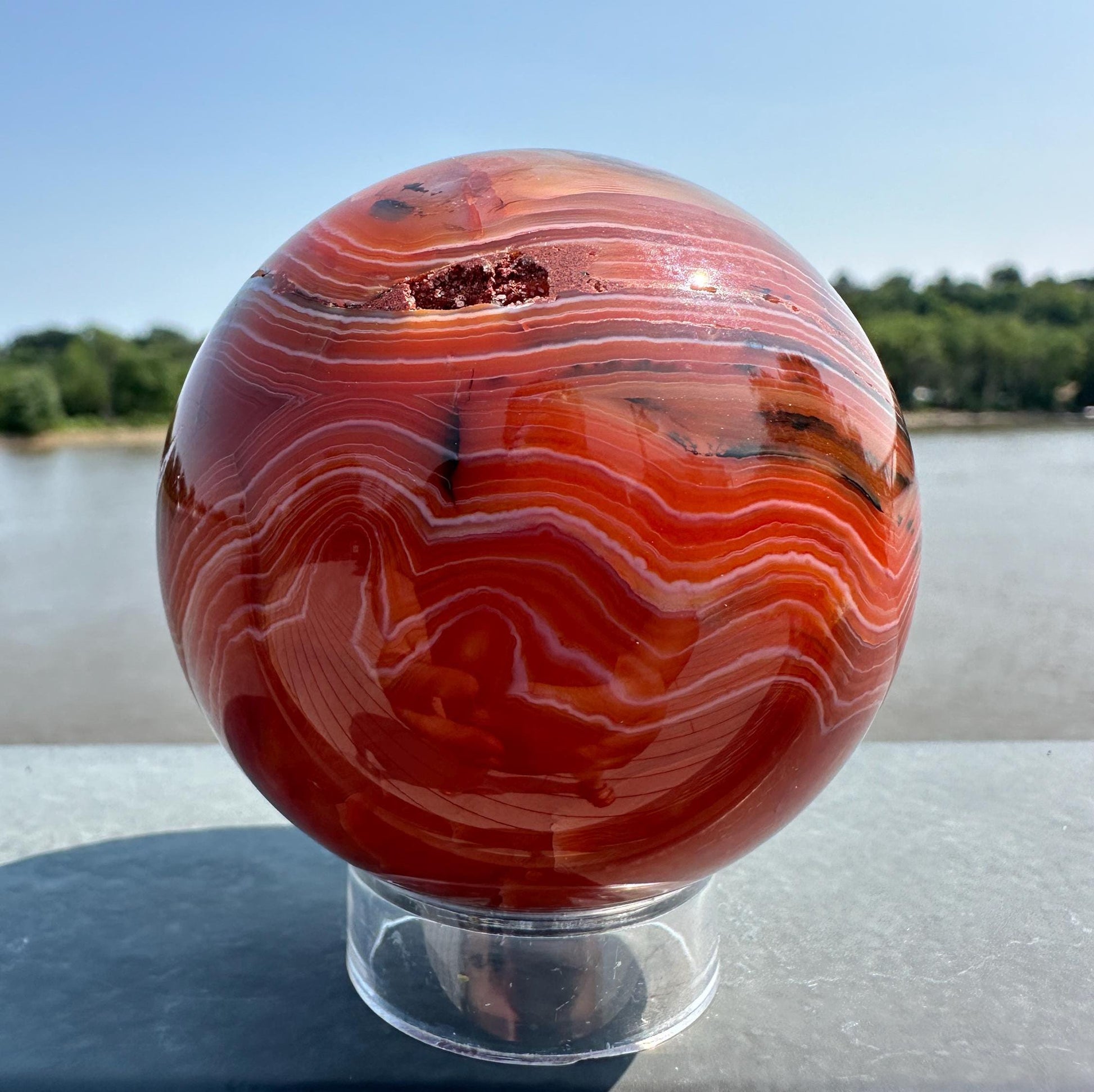 60mm Carnelian Natural Polished Sphere | Sacral Chakra | Creativity | Energizing