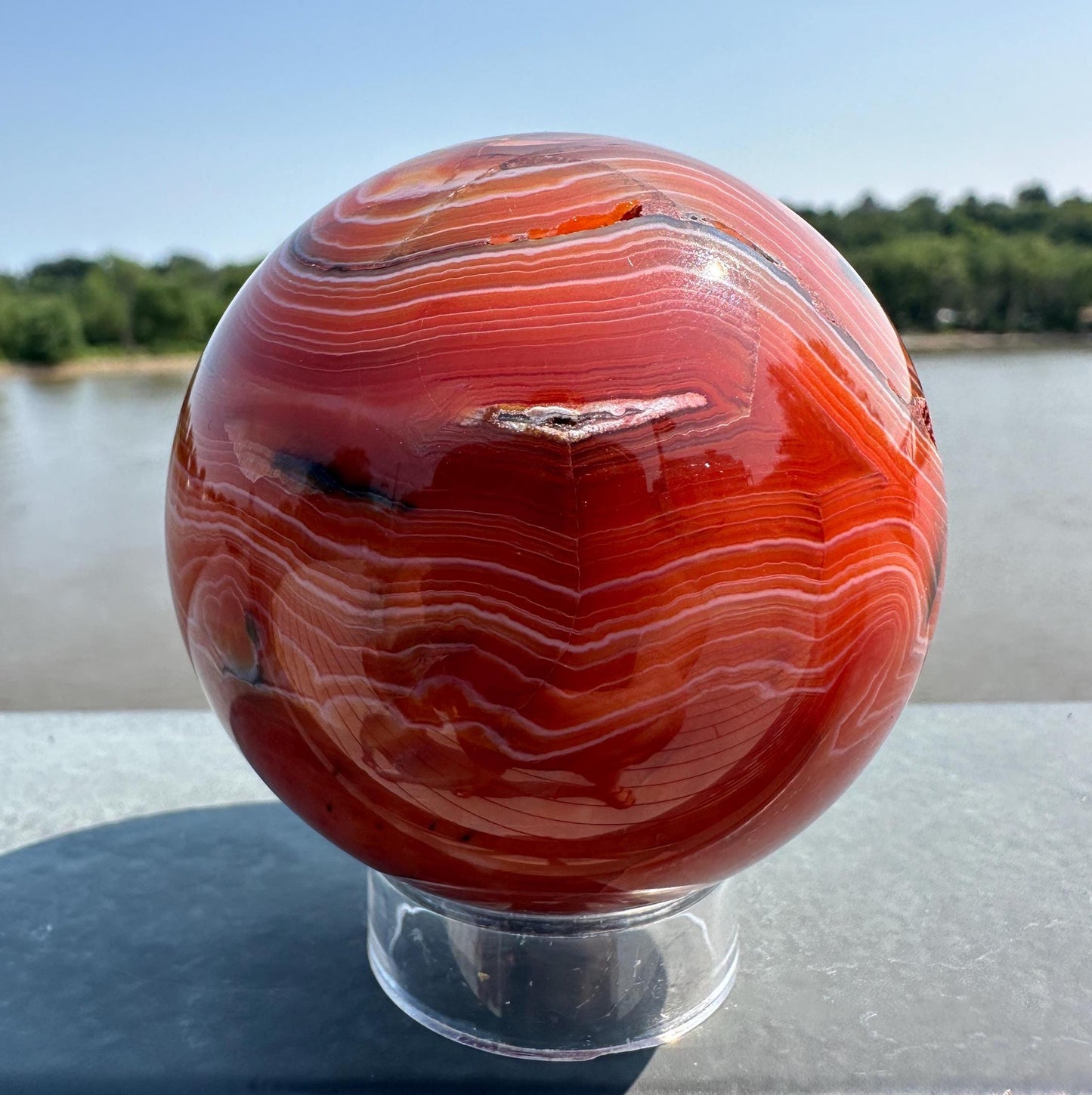60mm Carnelian Natural Polished Sphere | Sacral Chakra | Creativity | Energizing