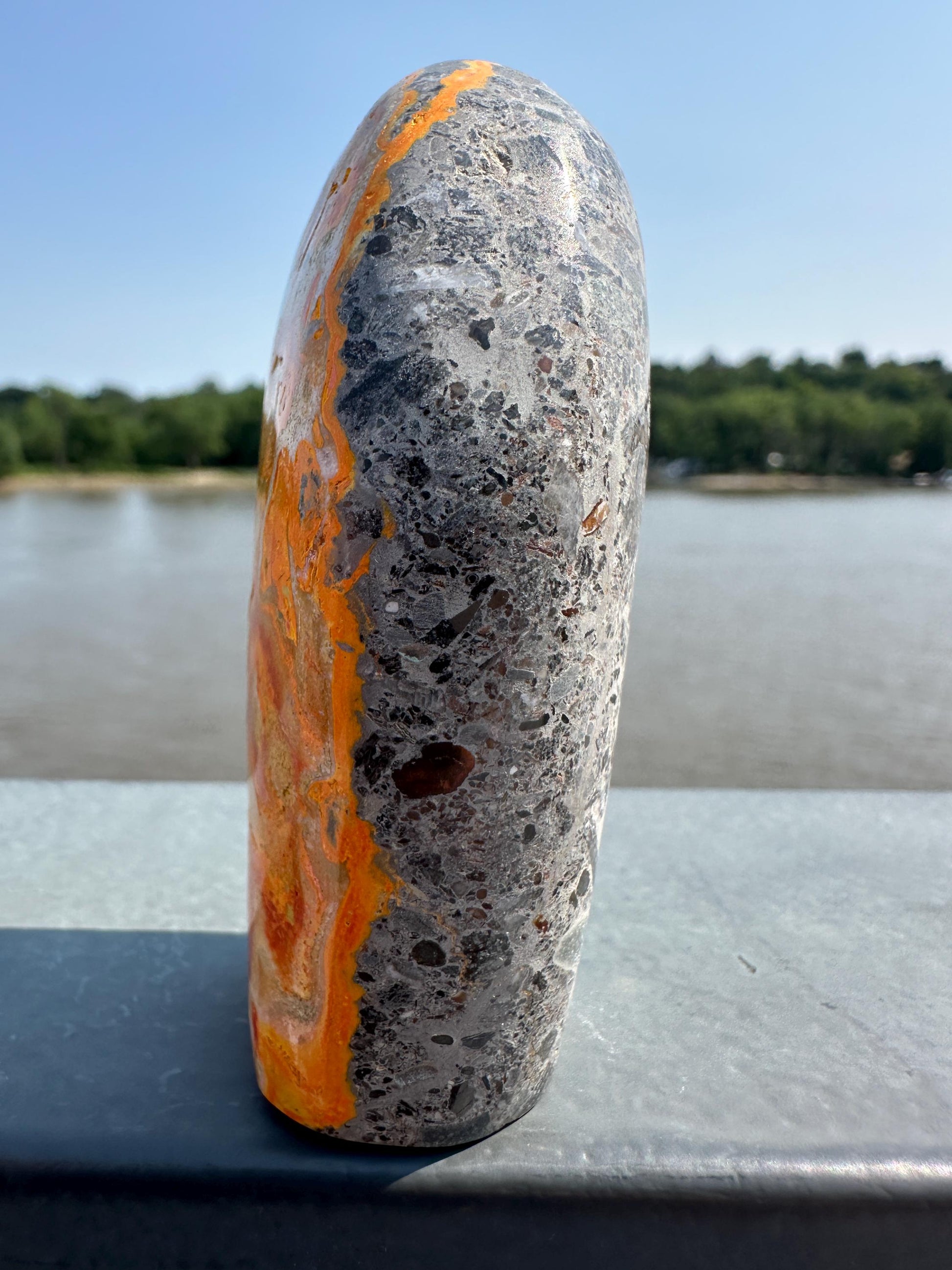 Vibrant Bumble Bee Jasper Freeform | Polished Crystal Specimen | Sacred Chakra | Bumble Bee Jasper | Happiness | Creativity
