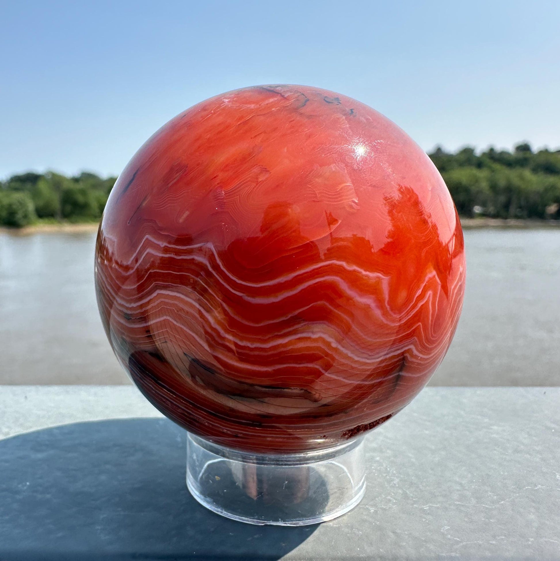 60mm Carnelian Natural Polished Sphere | Sacral Chakra | Creativity | Energizing