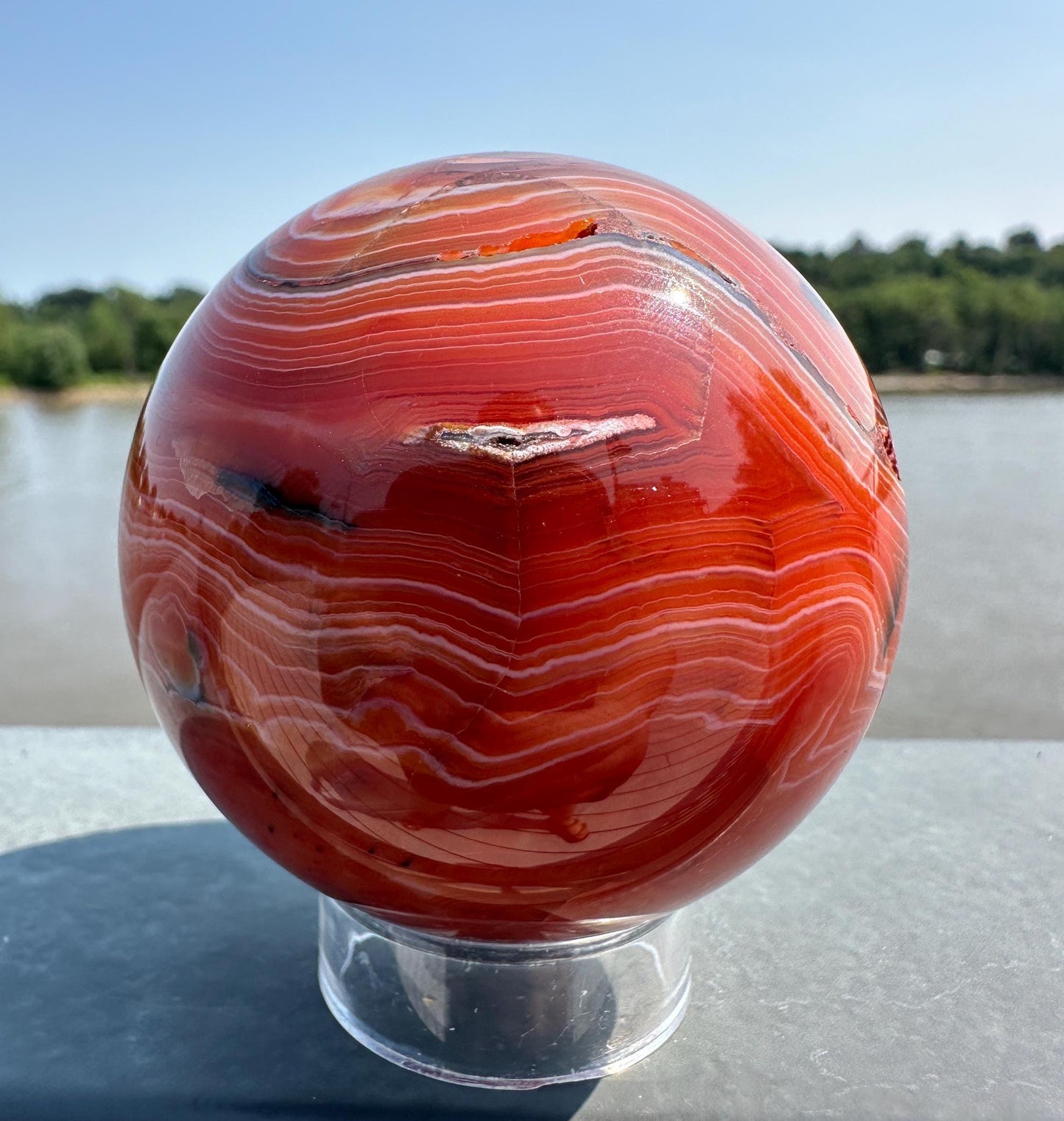 60mm Carnelian Natural Polished Sphere | Sacral Chakra | Creativity | Energizing