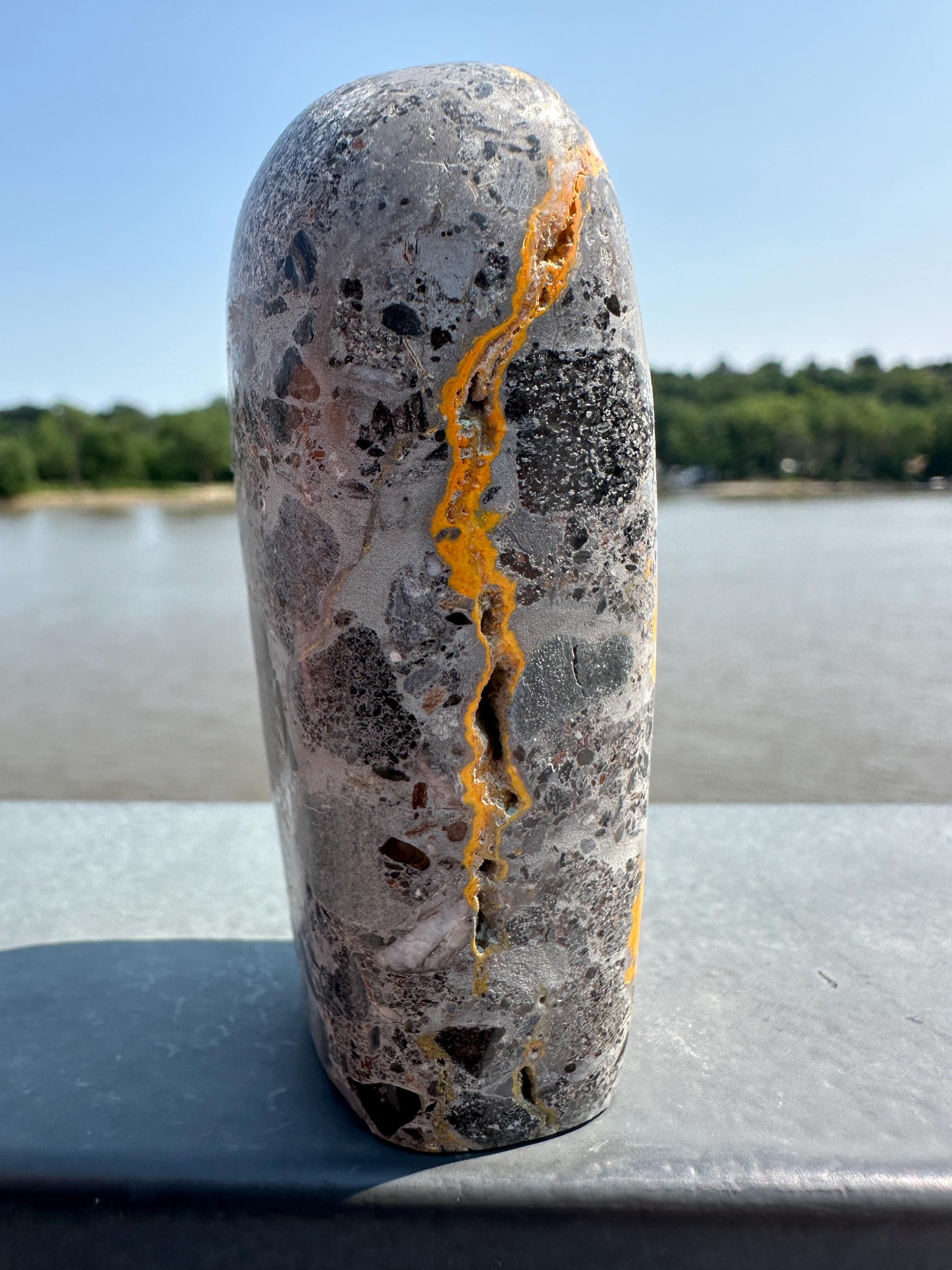 Vibrant Bumble Bee Jasper Freeform | Polished Crystal Specimen | Sacred Chakra | Bumble Bee Jasper | Happiness | Creativity