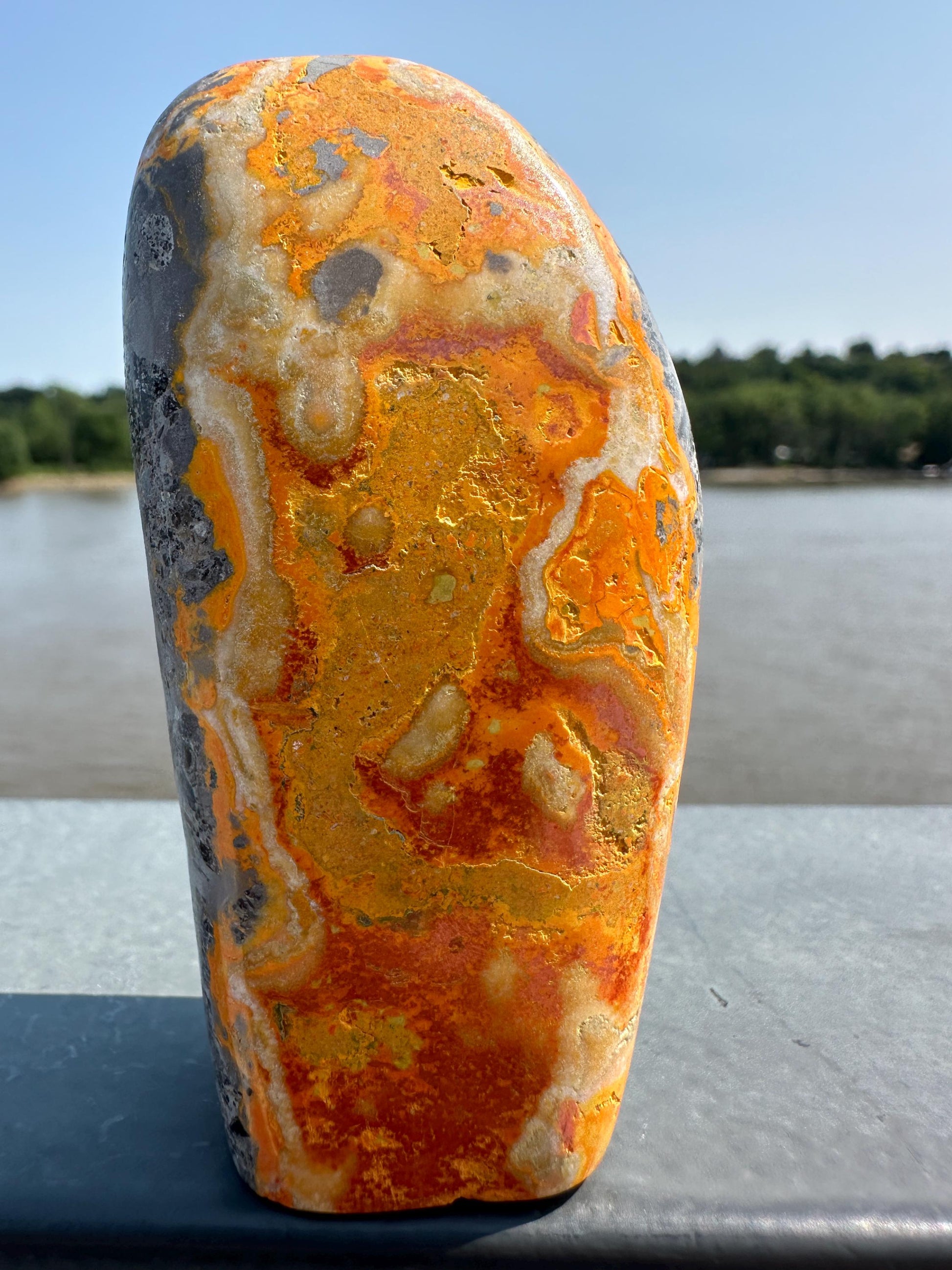 Vibrant Bumble Bee Jasper Freeform | Polished Crystal Specimen | Sacred Chakra | Bumble Bee Jasper | Happiness | Creativity
