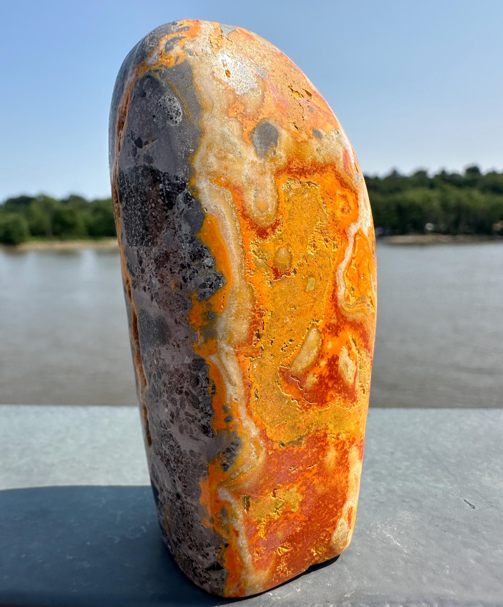 Vibrant Bumble Bee Jasper Freeform | Polished Crystal Specimen | Sacred Chakra | Bumble Bee Jasper | Happiness | Creativity