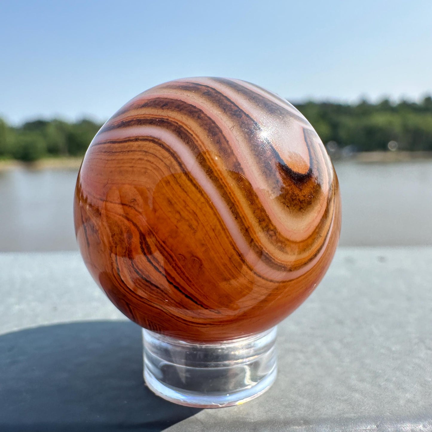 30mm Gorgeous Sardonyx Agate Banded Sphere