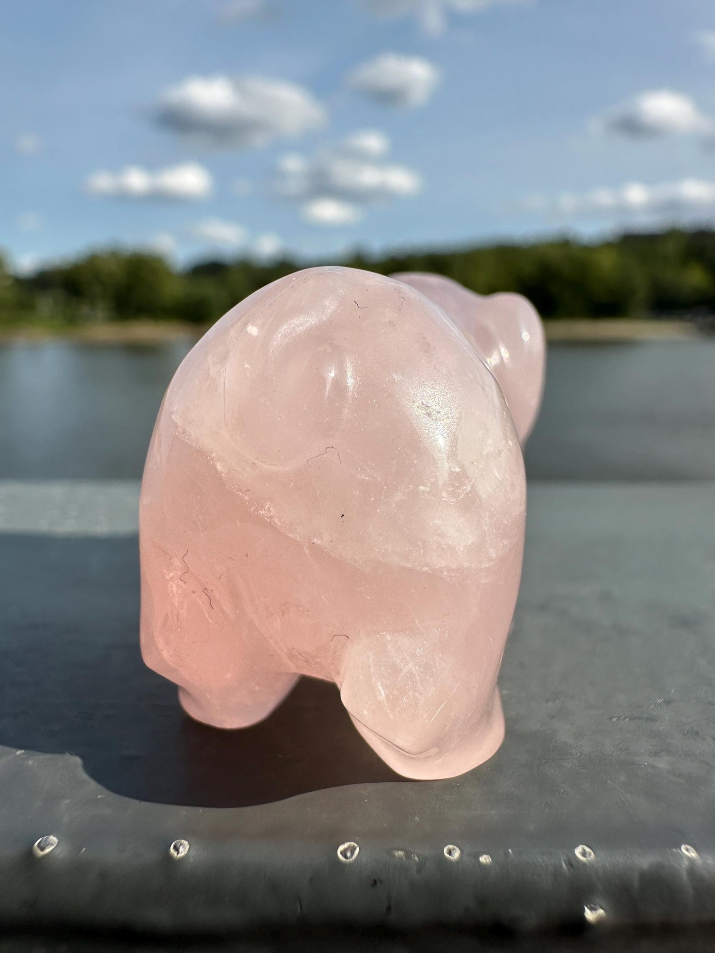 Cute Rose Quartz Small Pig Carving | Healing Crystal | Heart Chakra