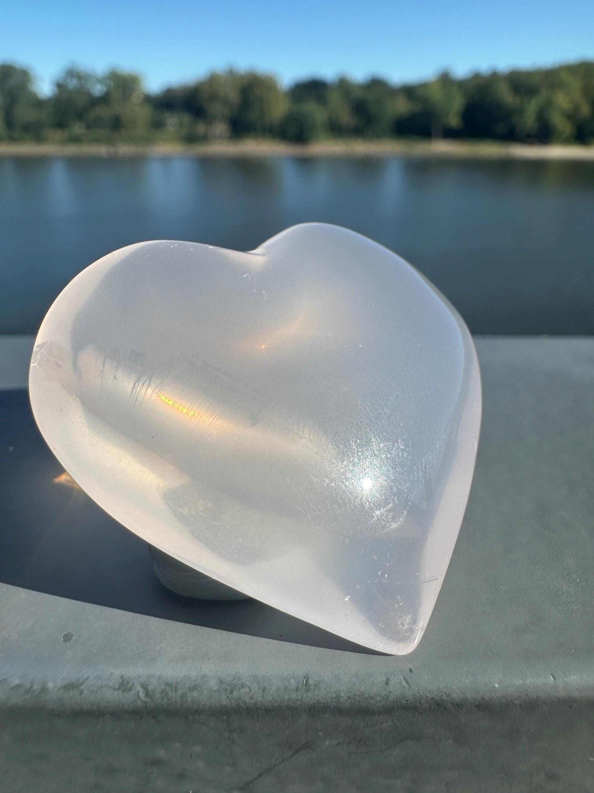 High Quality Rose Quartz with Girasol Heart from Brazil