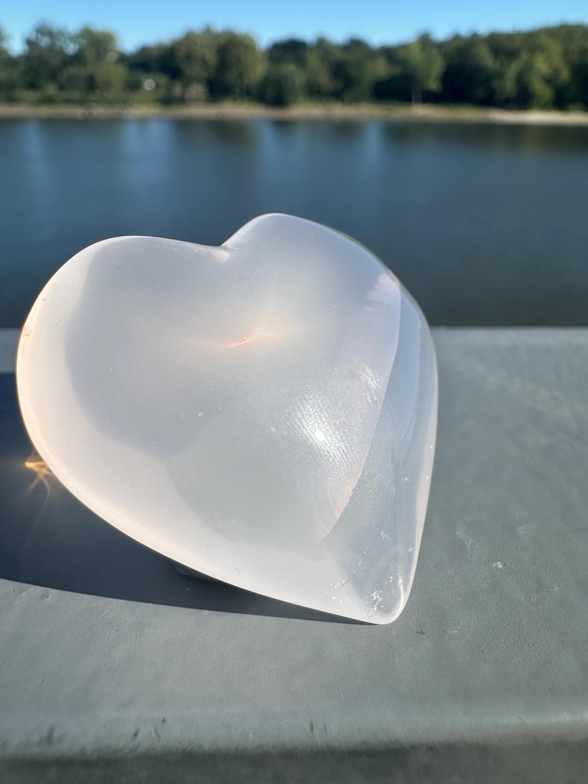 High Quality Rose Quartz with Girasol Heart from Brazil