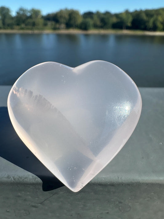 High Quality Rose Quartz with Girasol Heart from Brazil