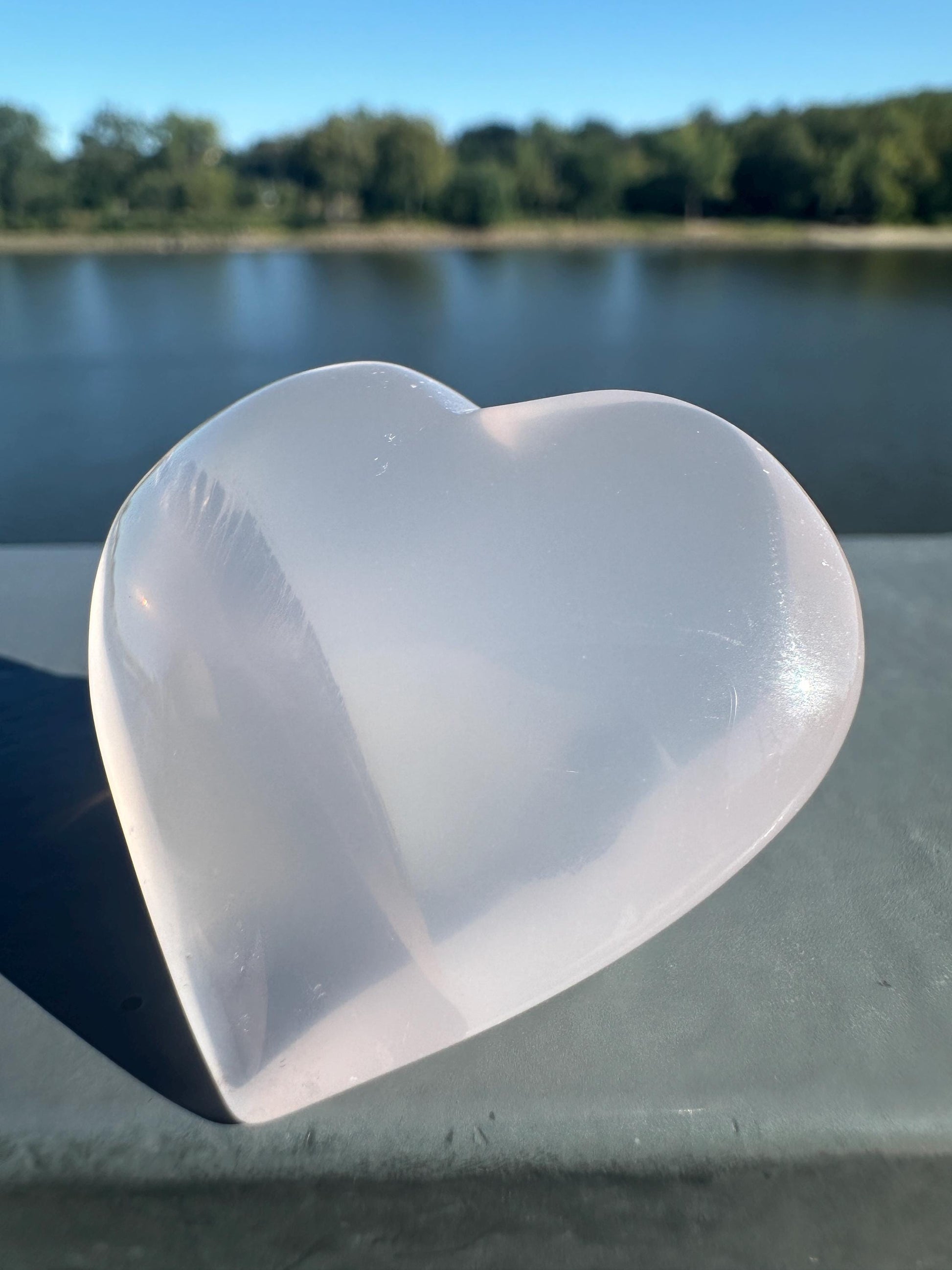 High Quality Rose Quartz with Girasol Heart from Brazil