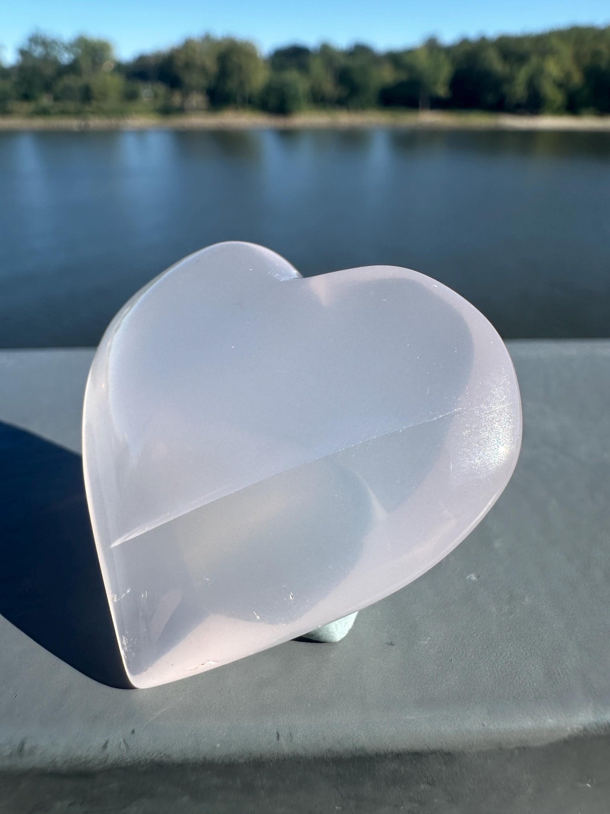 High Quality Rose Quartz with Girasol Heart from Brazil