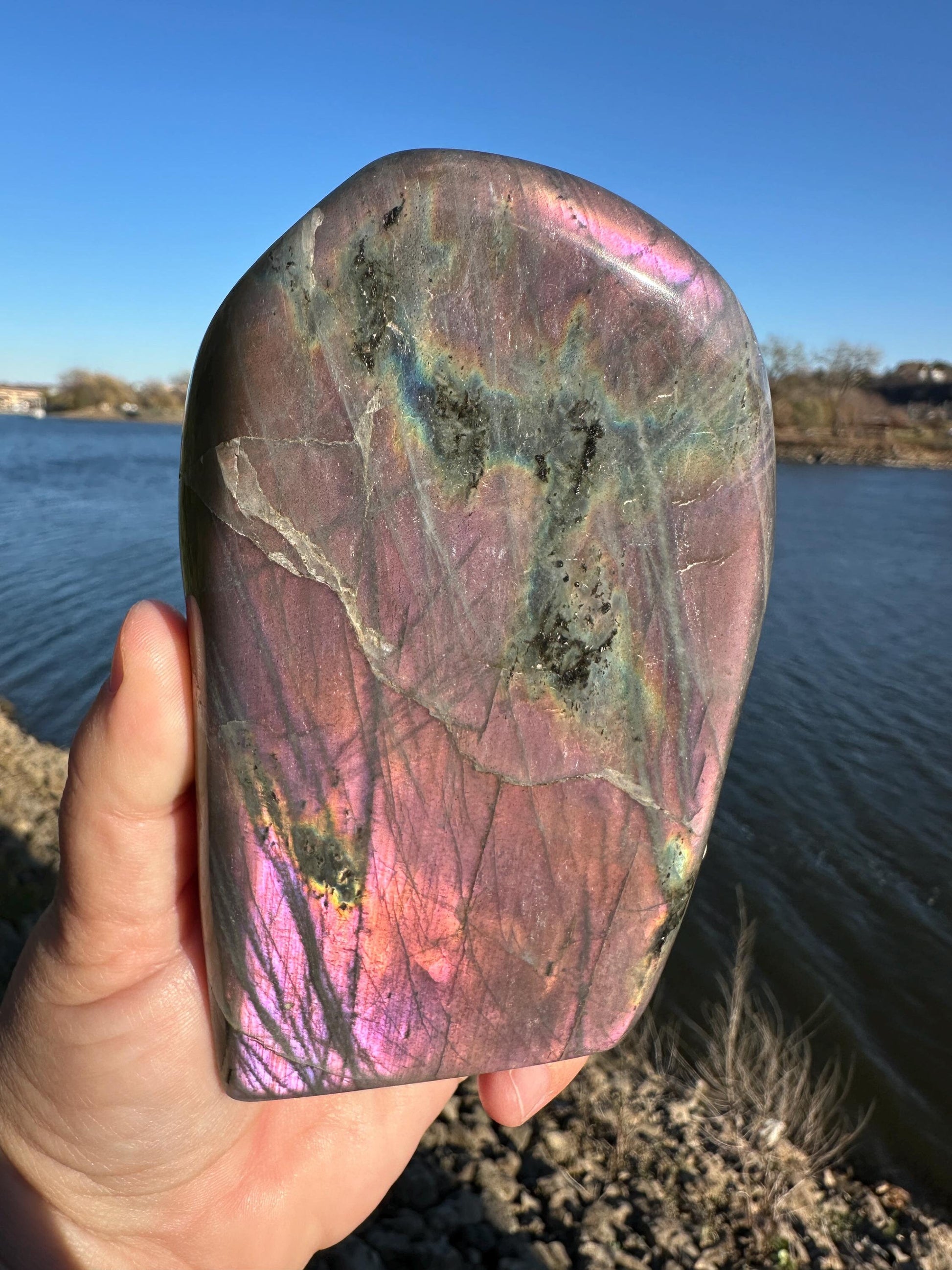 Flashy Natural Labradorite Polished Freeform