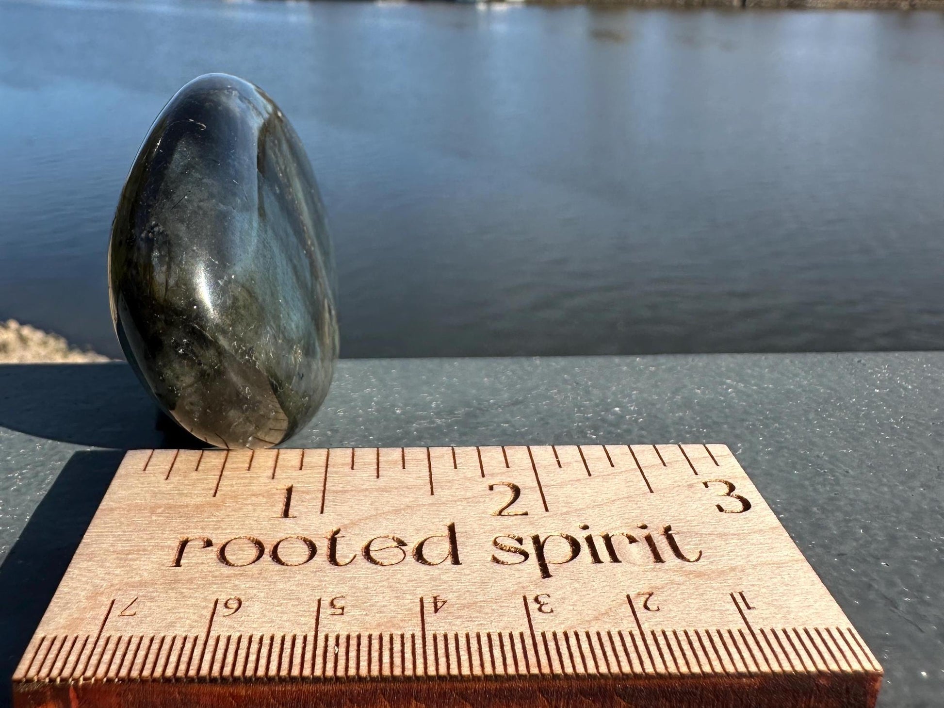 Flashy Natural Pink Labradorite Polished Palm Stone