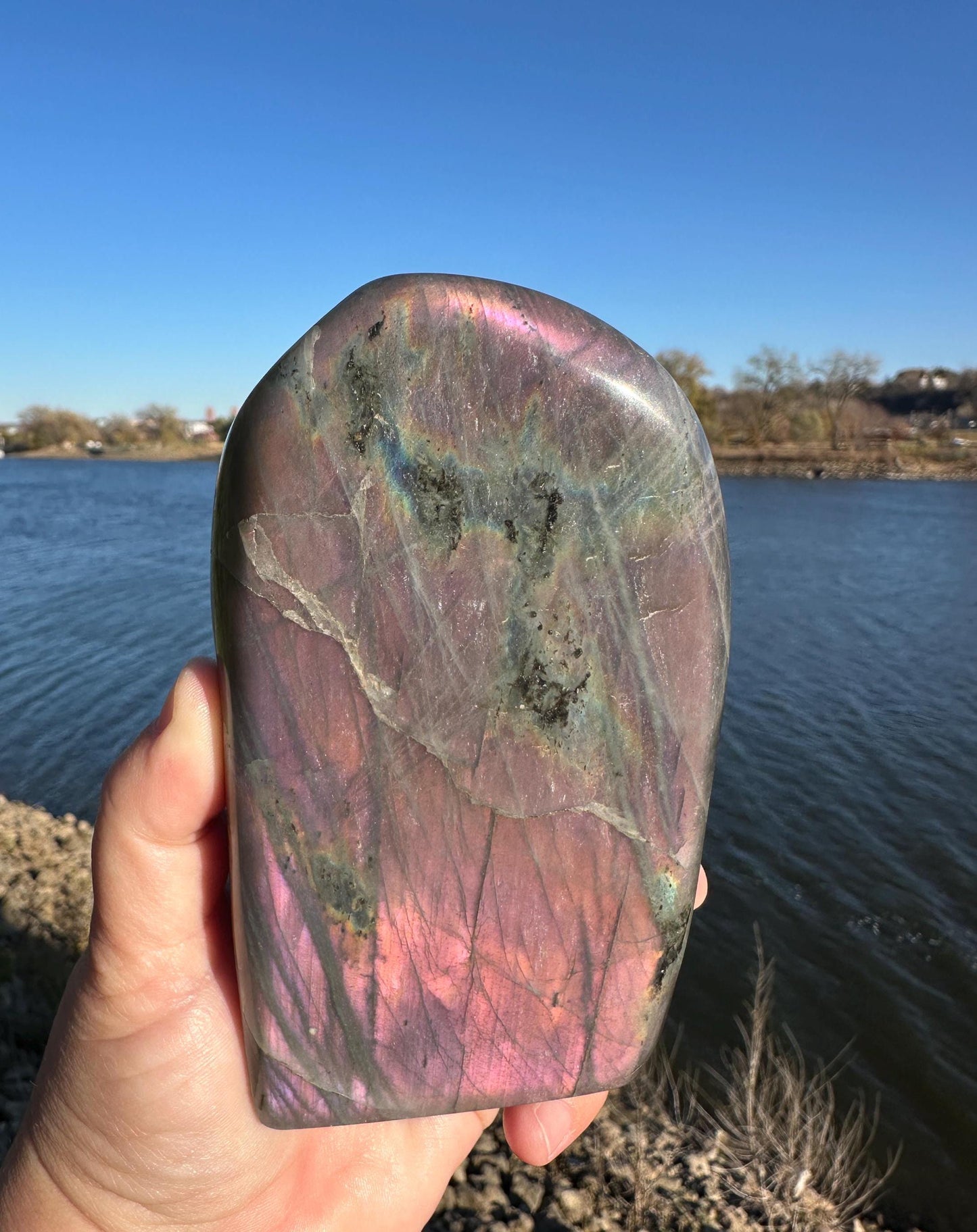 Flashy Natural Labradorite Polished Freeform