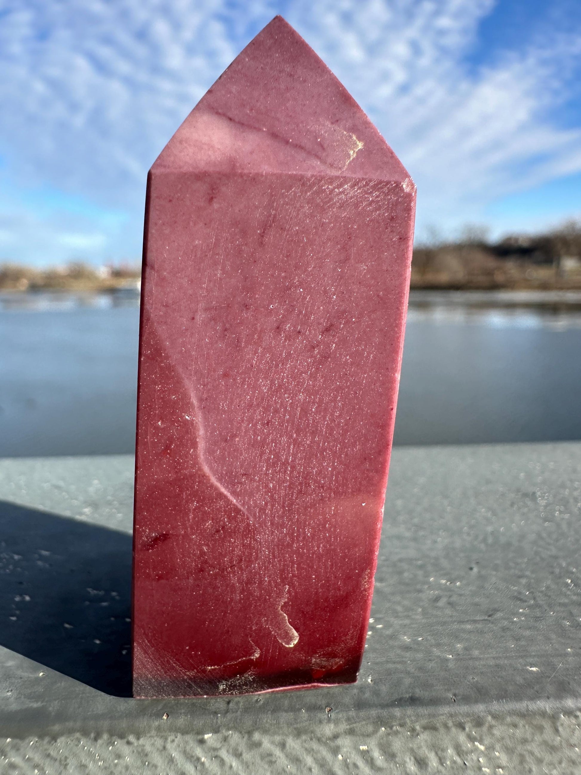 Gorgeous Natural Mookaite Jasper Tower Carving