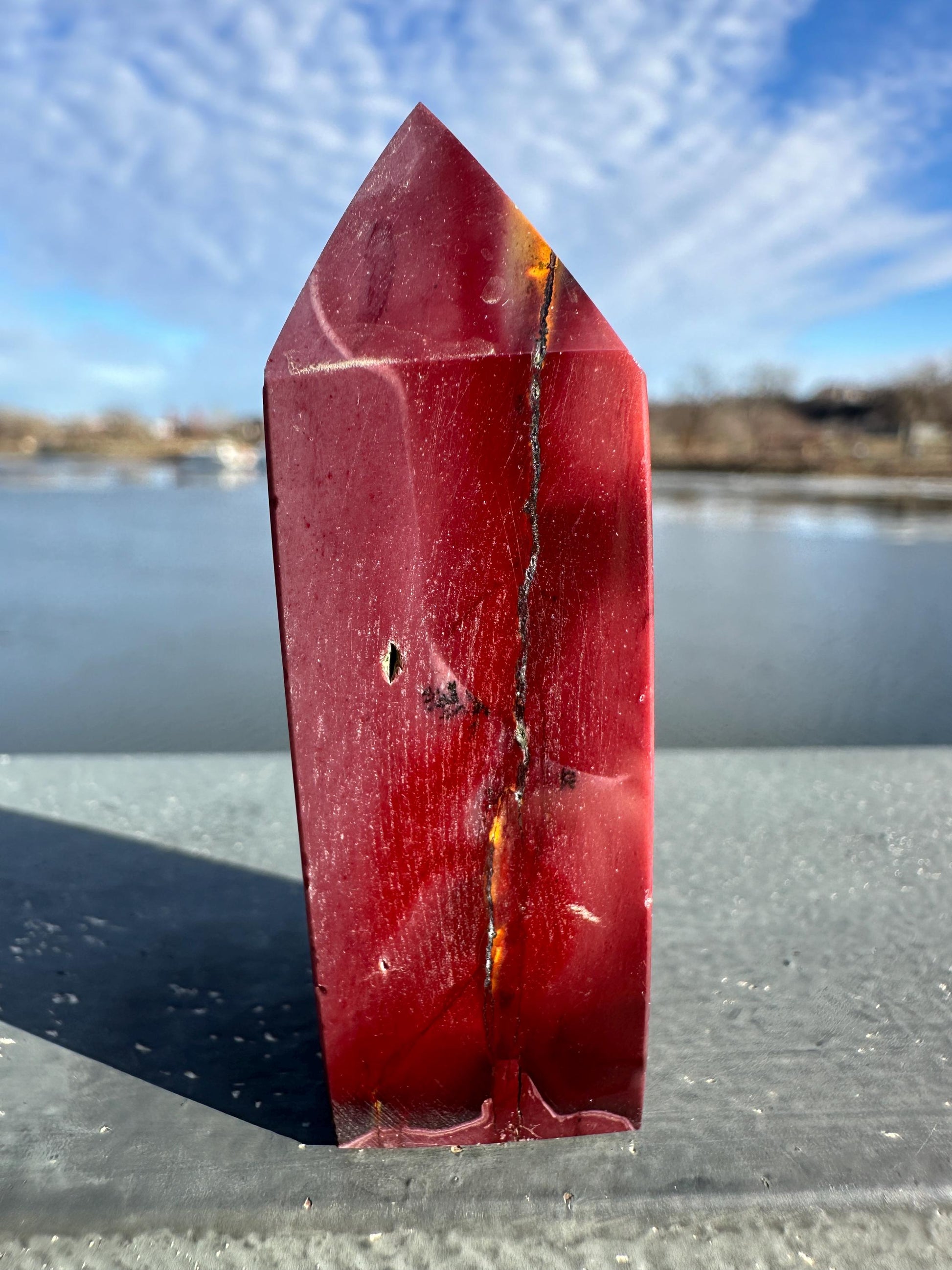 Gorgeous Natural Mookaite Jasper Tower Carving