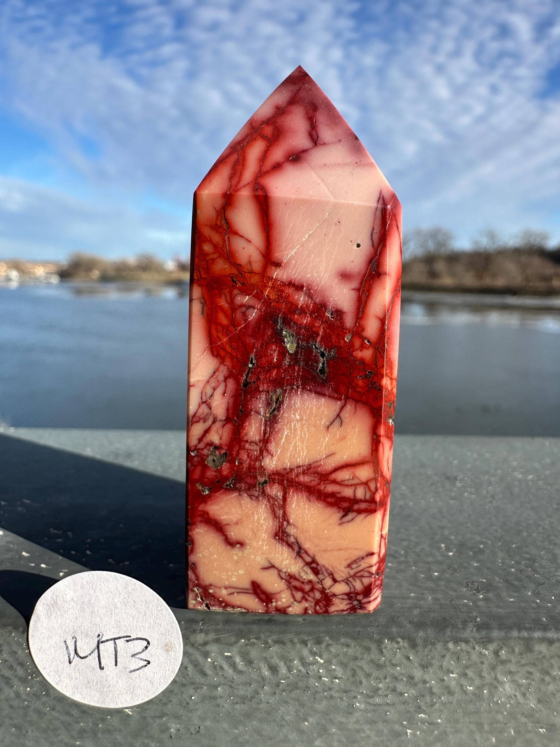 Gorgeous Natural Mookaite Jasper Tower Carving