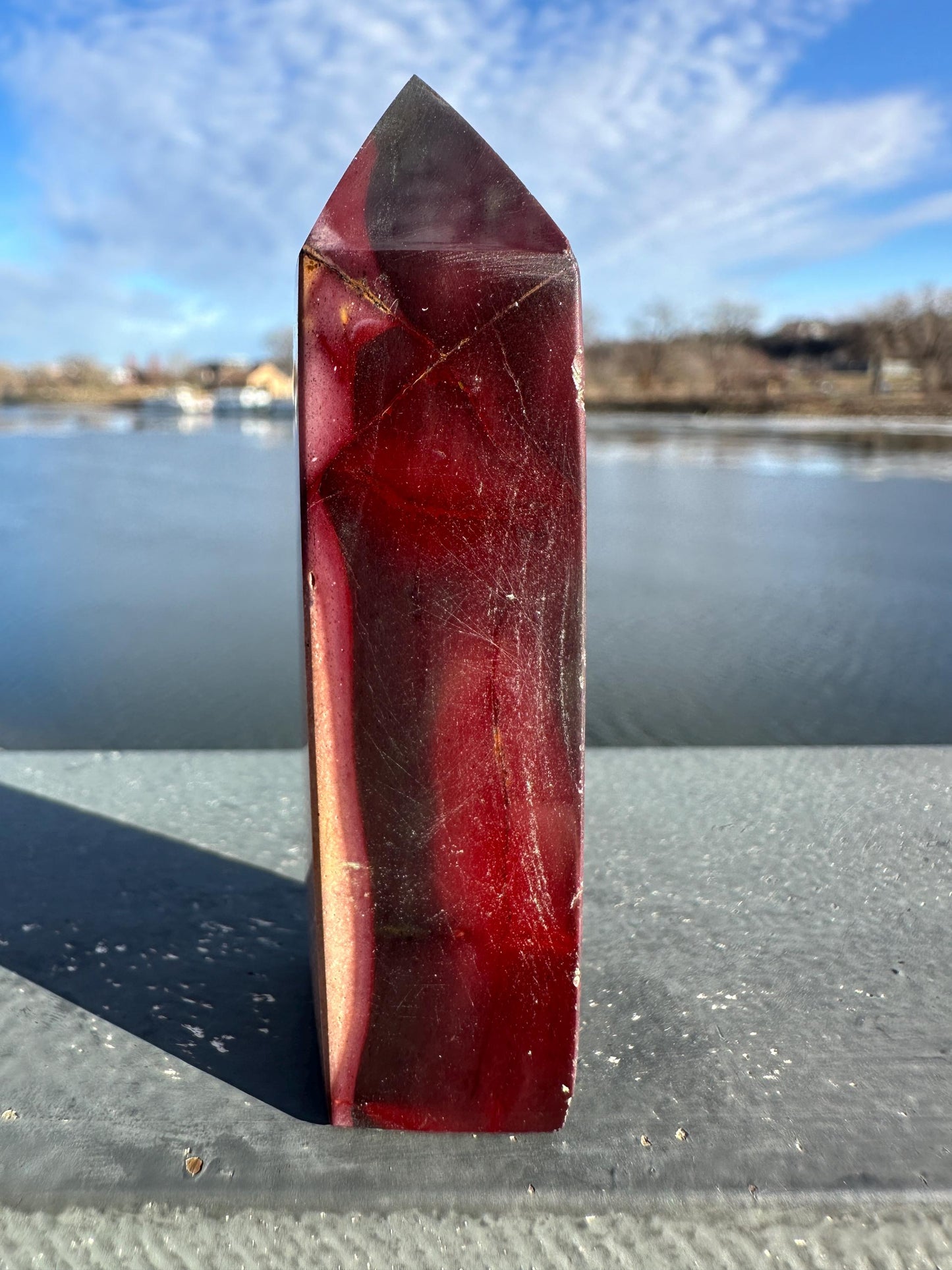 Gorgeous Natural Mookaite Jasper Tower Carving