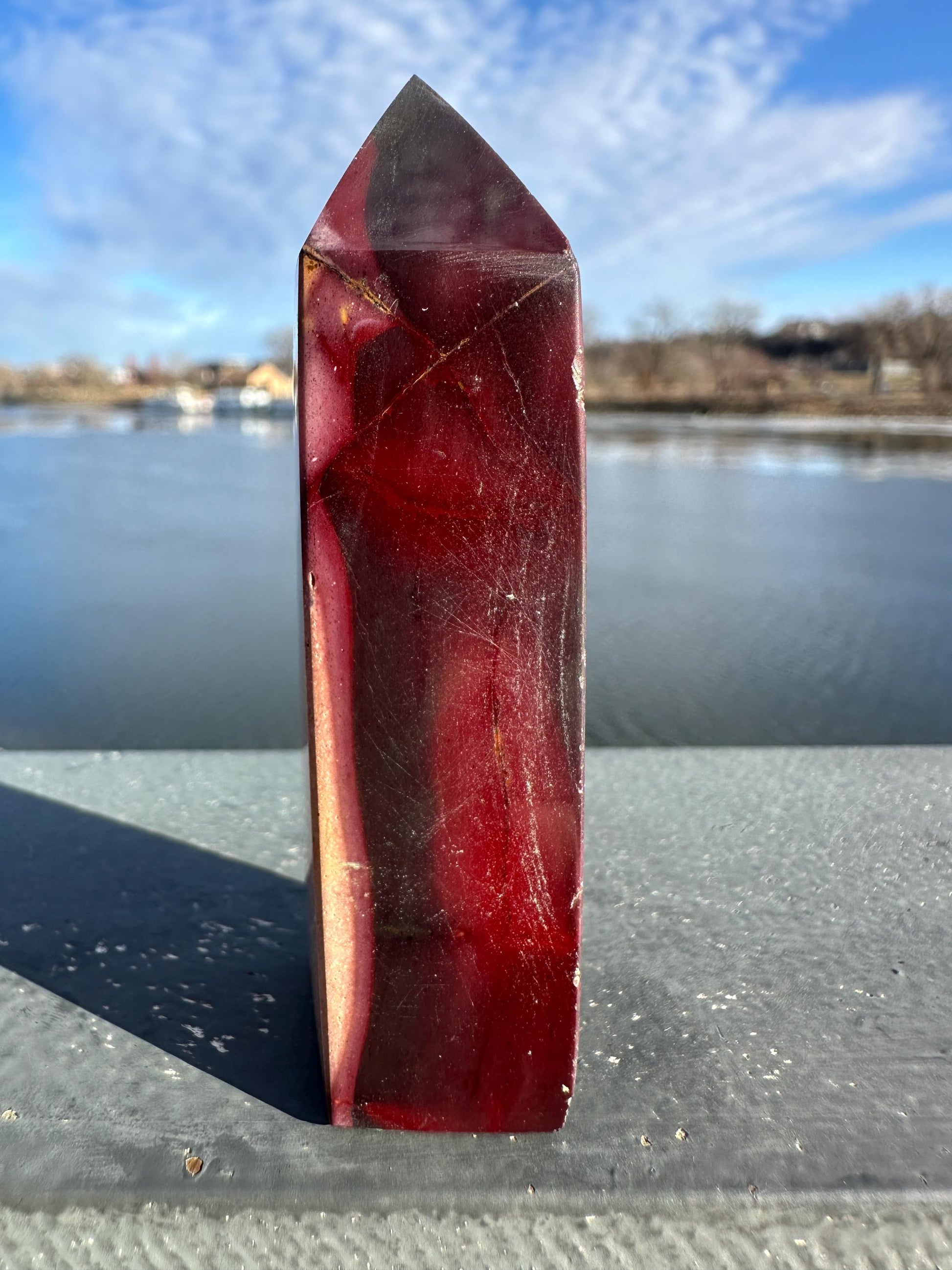 Gorgeous Natural Mookaite Jasper Tower Carving