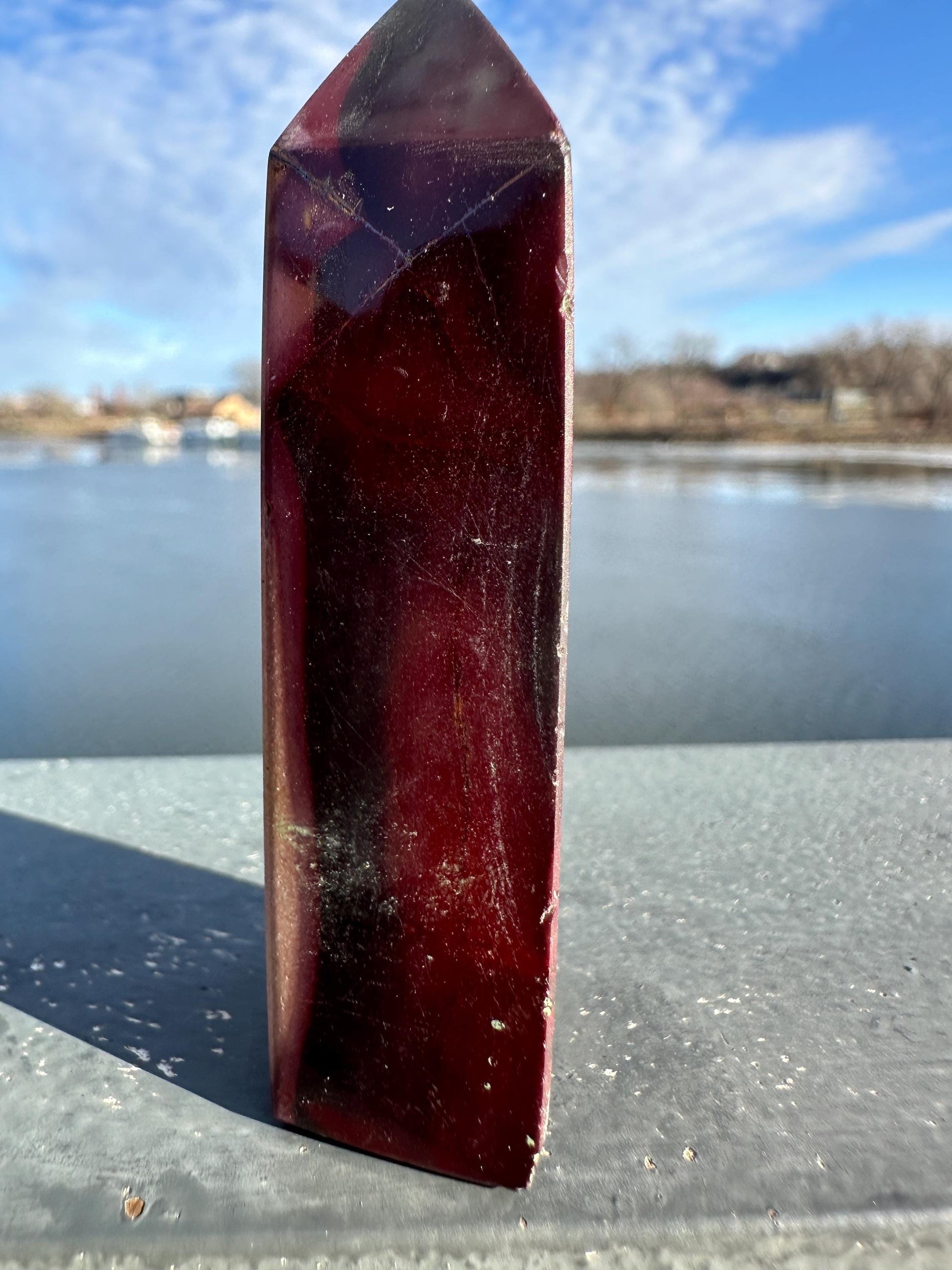 Gorgeous Natural Mookaite Jasper Tower Carving