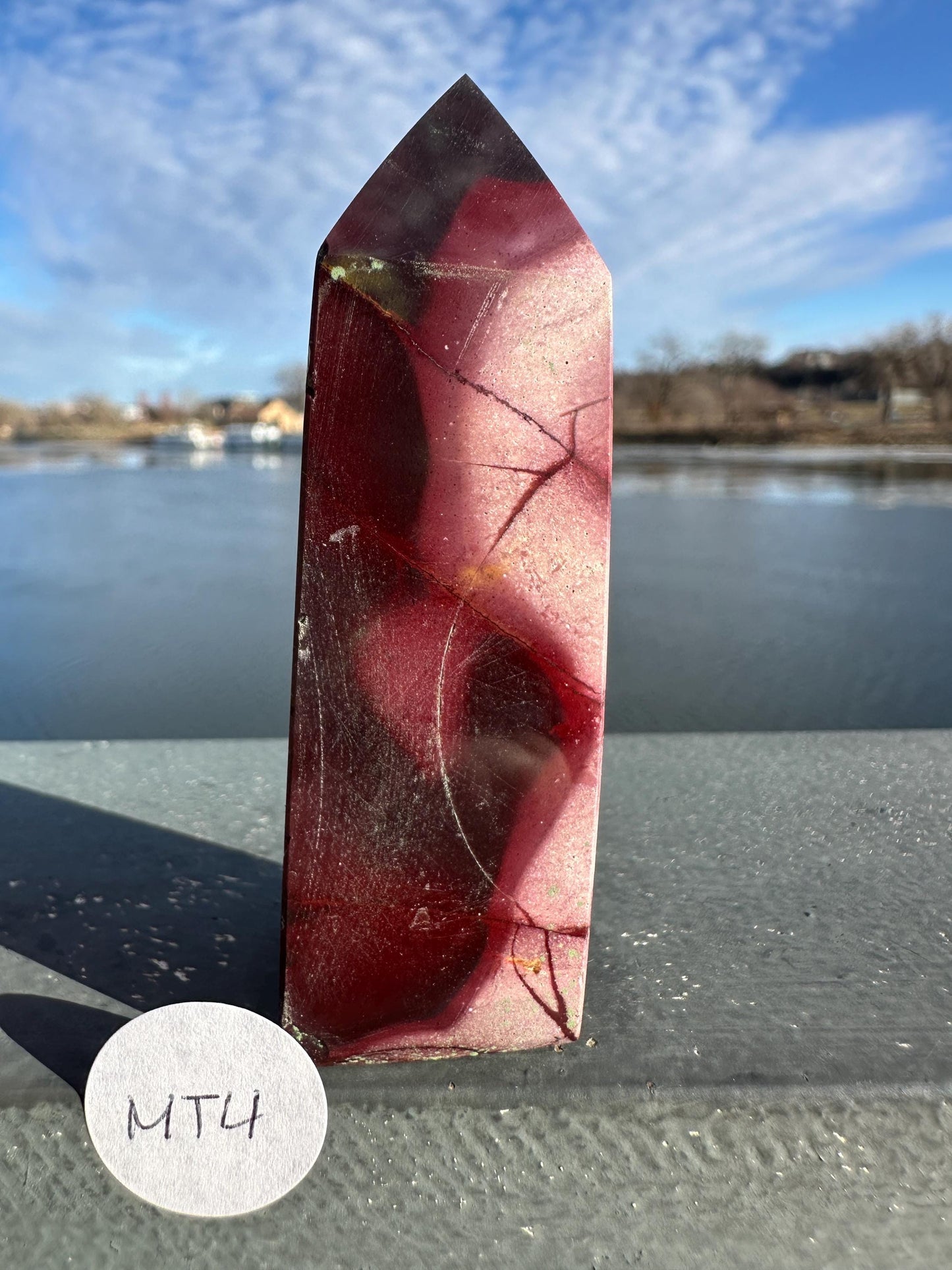 Gorgeous Natural Mookaite Jasper Tower Carving