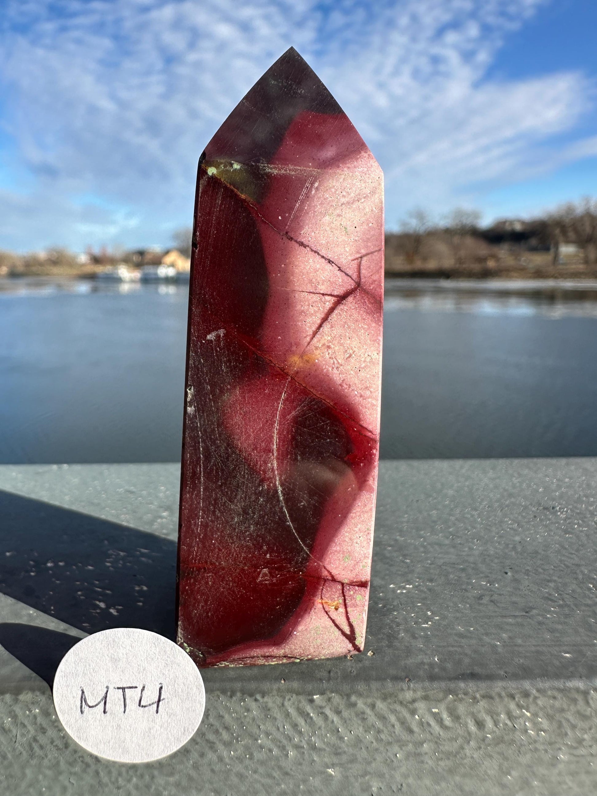 Gorgeous Natural Mookaite Jasper Tower Carving