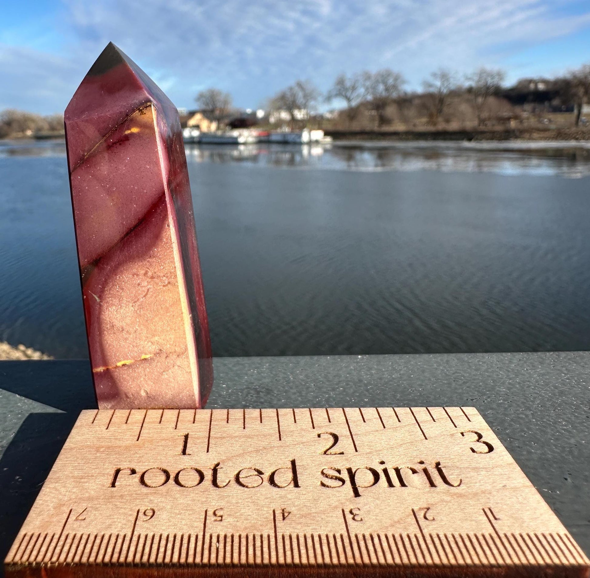 Gorgeous Natural Mookaite Jasper Tower Carving