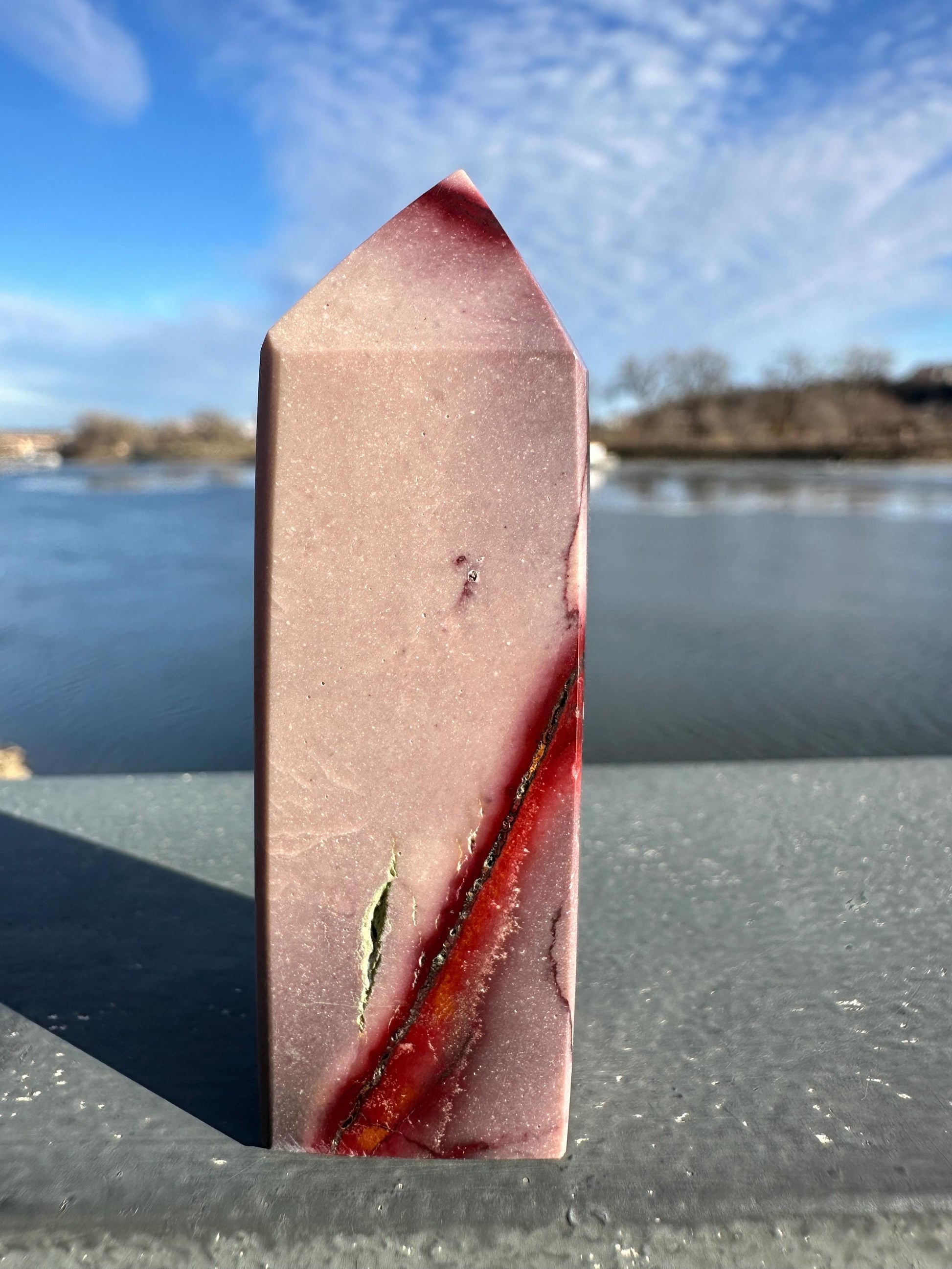 Gorgeous Natural Mookaite Jasper Tower Carving