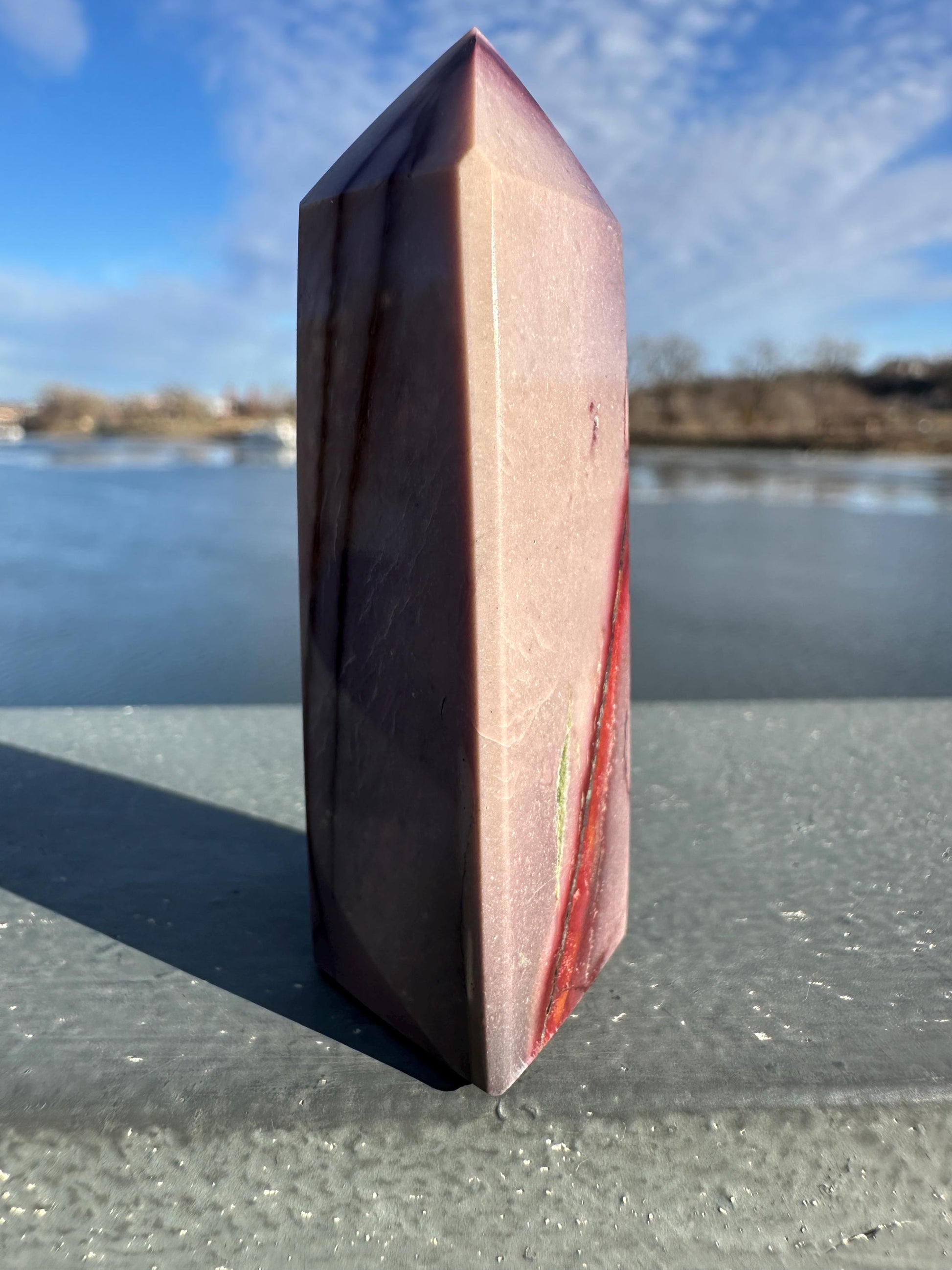 Gorgeous Natural Mookaite Jasper Tower Carving